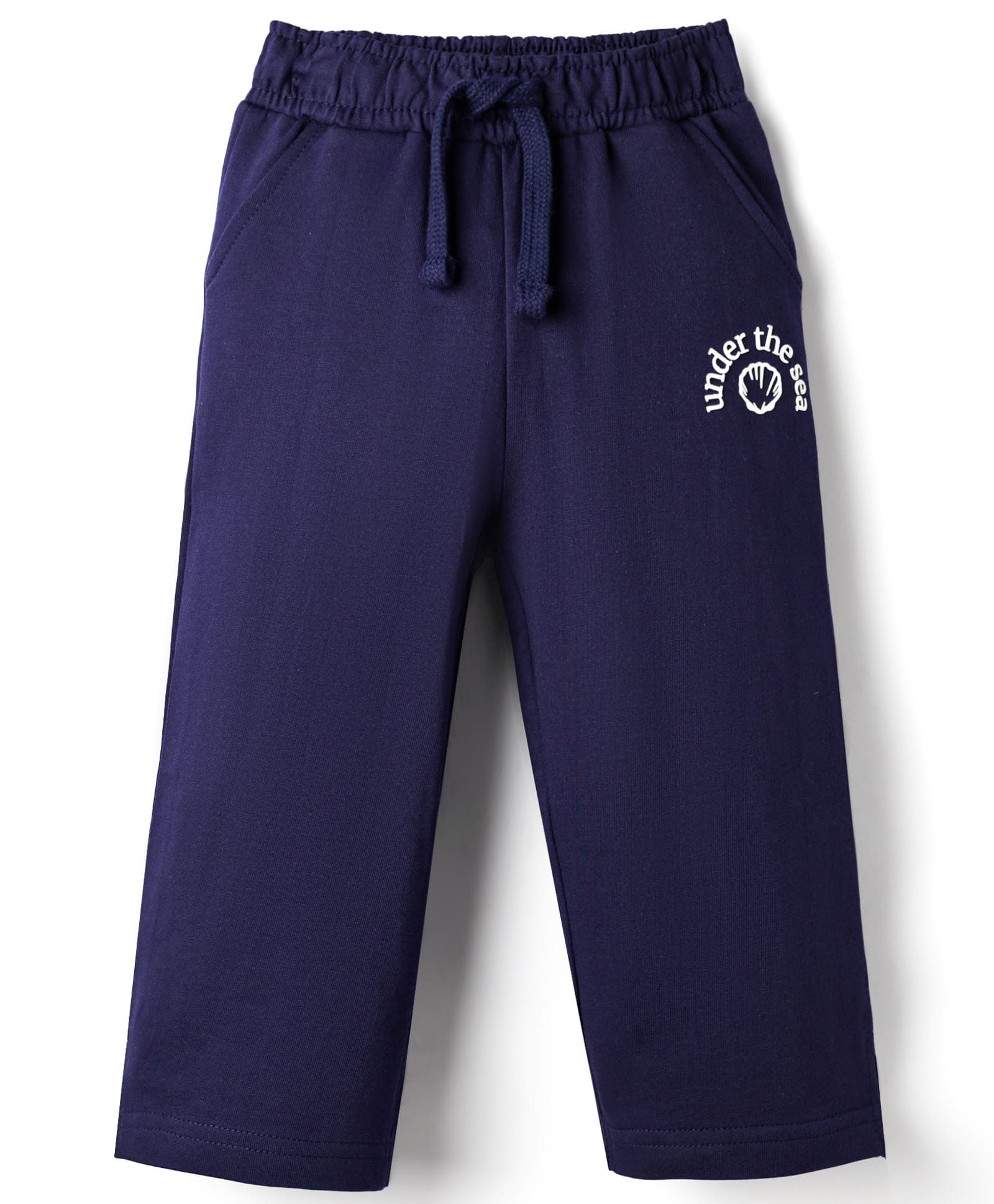 kookie kids india Kookie Kids Looper Knit Full Length Lounge Pant With Under the Sea Patch - Navy Blue-picture-27
