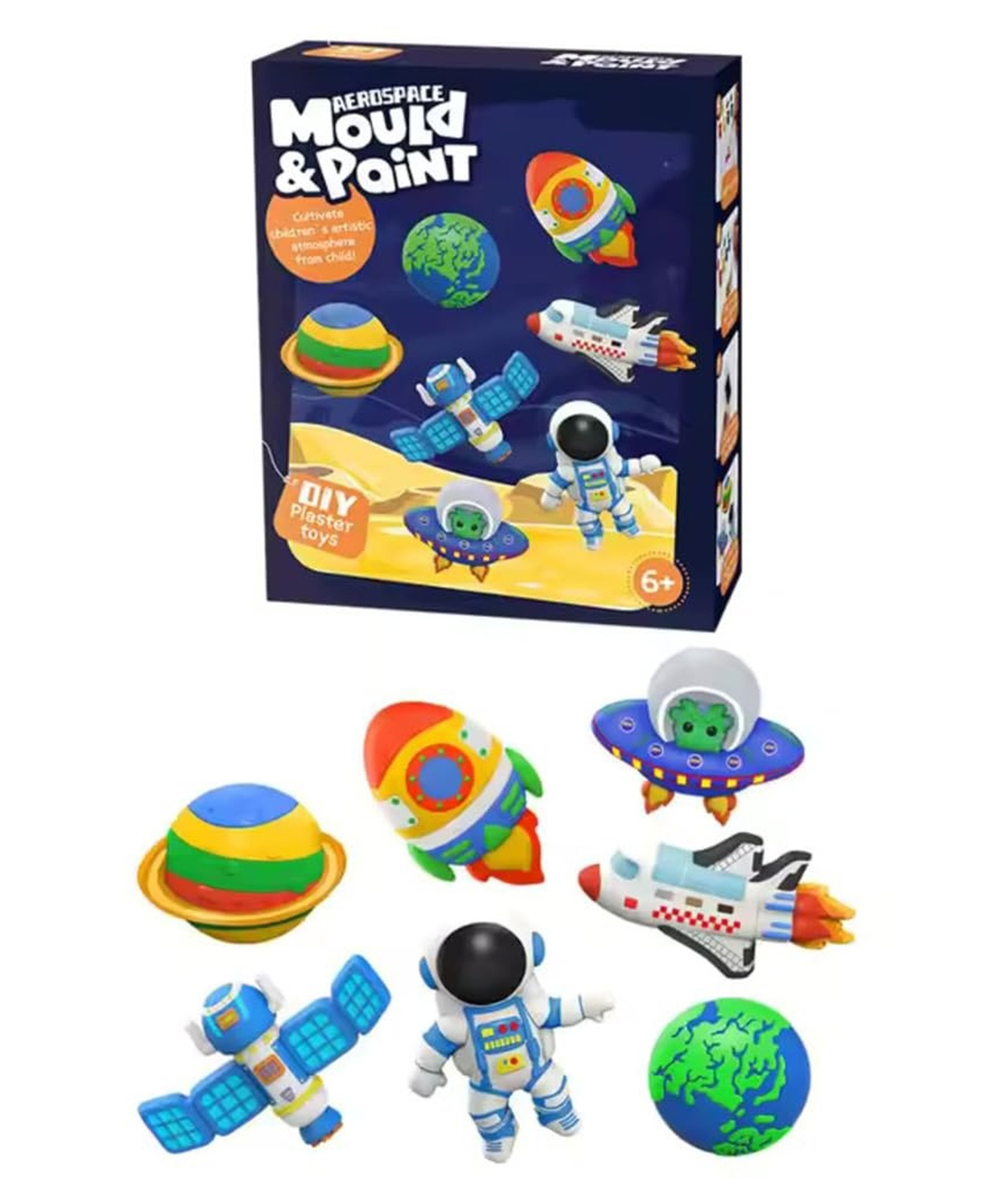 AKN TOYS DIY Mould and Paint Craft kit Kids DIY Craft For 3+ Years , Plaster Figurine Set with Pigments, Palette & Mold, Painting Art & Craft Set - PACK OF - 1 - ( COLOR MAVY VARY )-picture-10