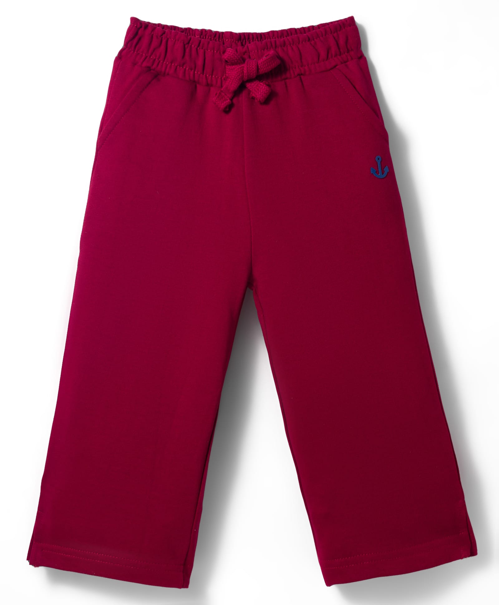 kookie kids india Kookie Kids Looper Knit Full Length Lounge Pant With Anchor Print - Red-picture-24