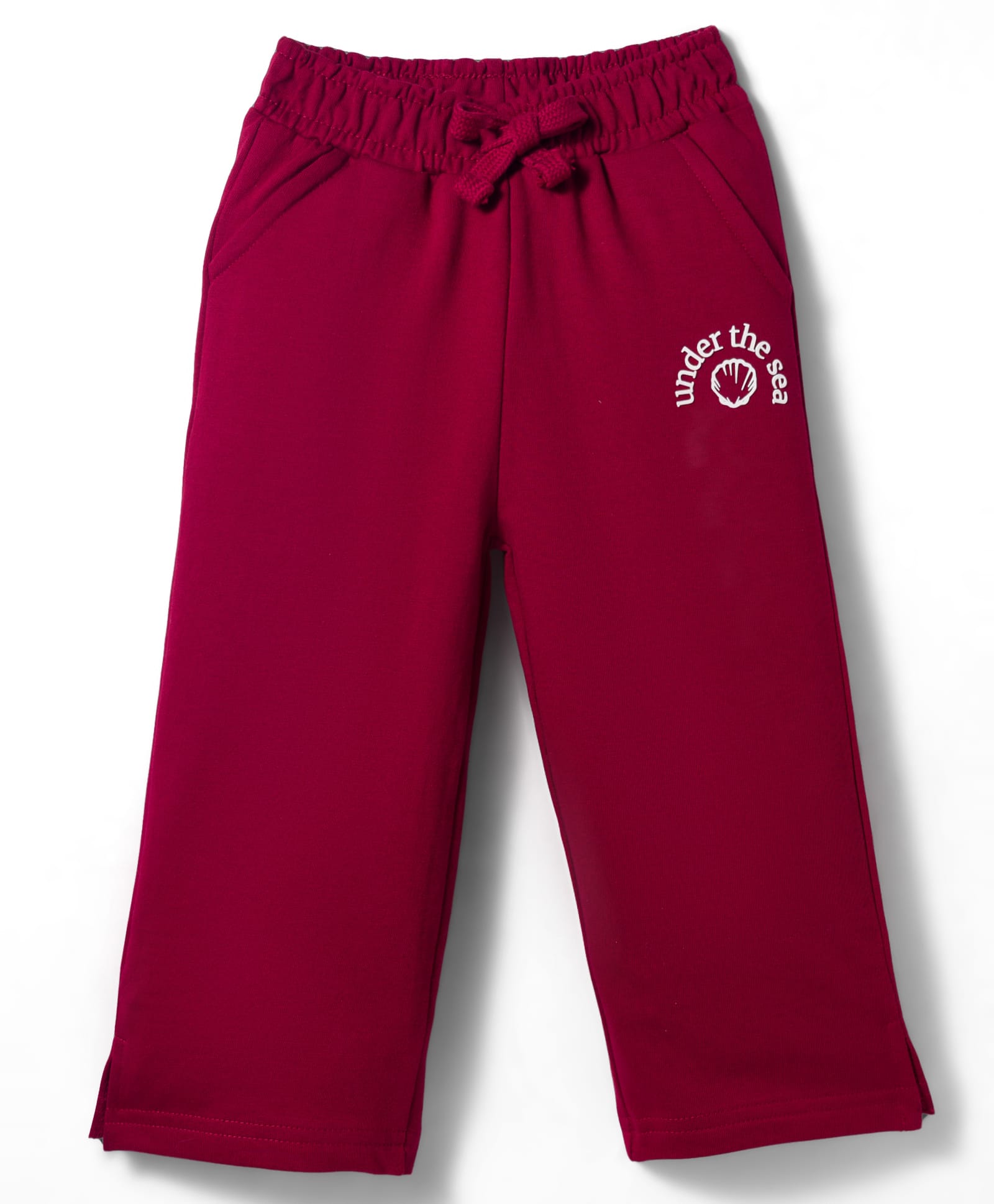 kookie kids india Kookie Kids Looper Knit Full Length Lounge Pant With Text Print - Dark Red-picture-22