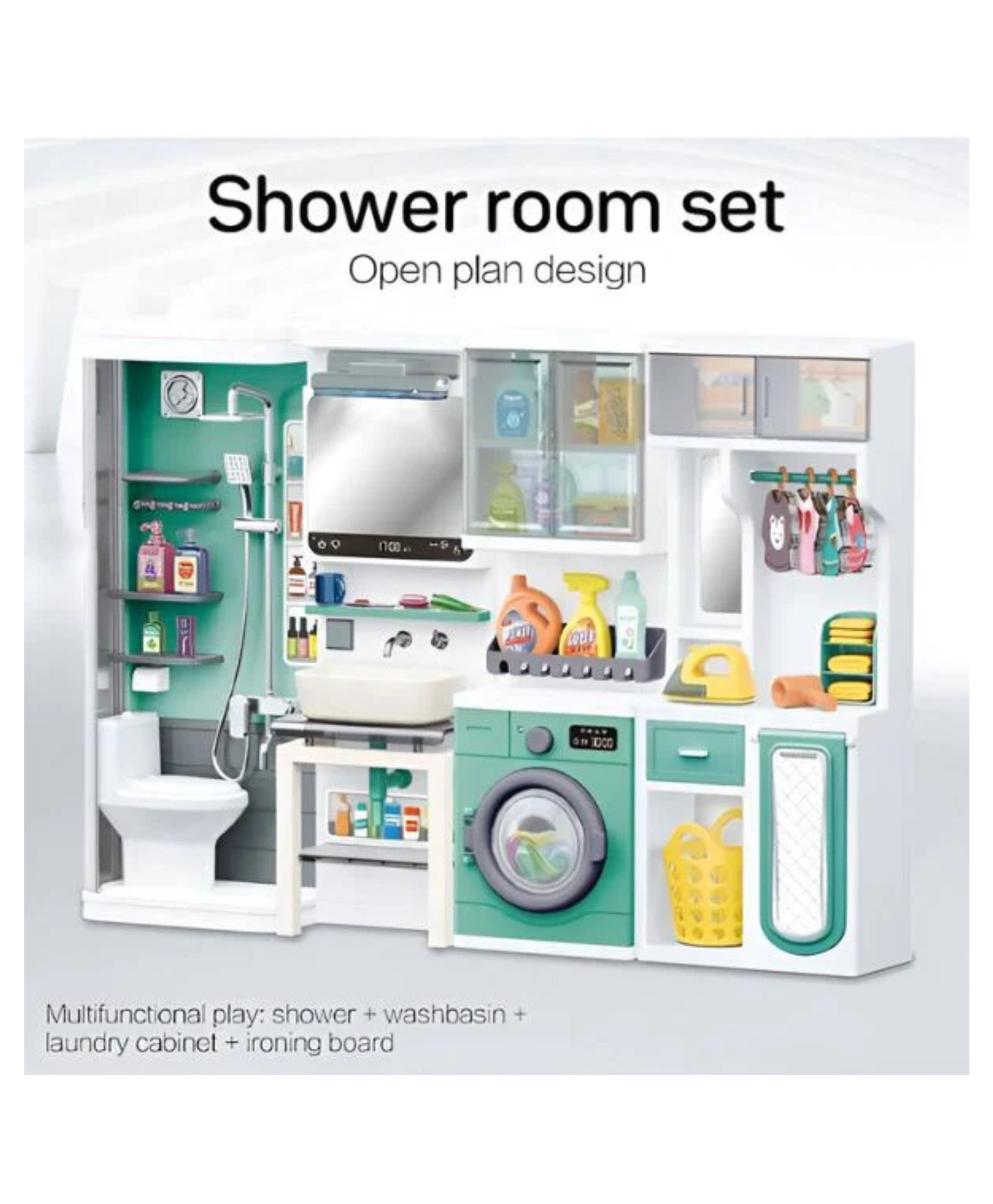 Lumo Brilliant Toys Miniature Doll Bathroom Playset with Light & Sound Realistic Dollhouse Furniture Set for Kids Fun Learning Imaginative Toy for Kids 3+ Years-image-15