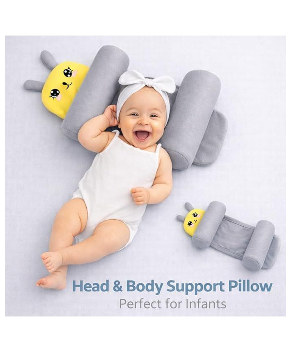 NeonateCare Adjustable Grow with me fit Perfect Airflow Sweat Free Comfort Neck Pillow with mustard seeds-picture-8