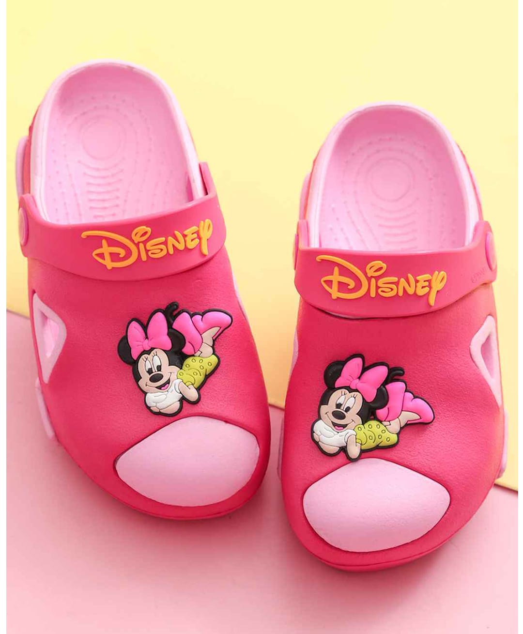 Yellow Bee Disney Mickey Mouse & Friends Featuring Minnie Mouse Applique Detailed Slingback Clogs - Pink-picture-23