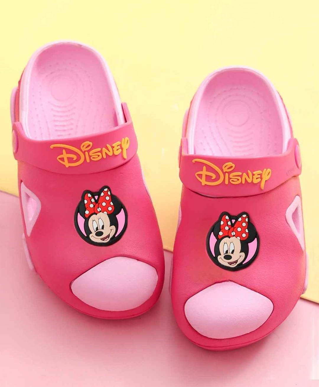 Yellow Bee Disney Mickey Mouse & Friends Featuring Minnie Mouse Applique Detailed Slingback Clogs - Pink-picture-15