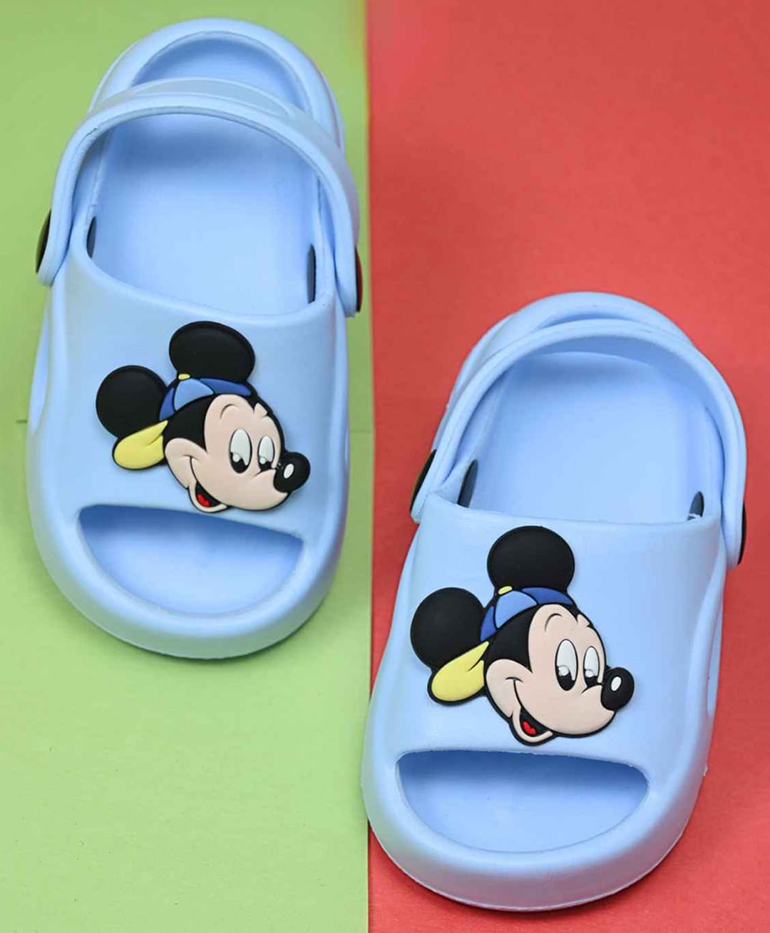 Yellow Bee Disney Mickey Mouse & Friends Featuring Character Applique Detailed Slingback Clogs - Blue-picture-31