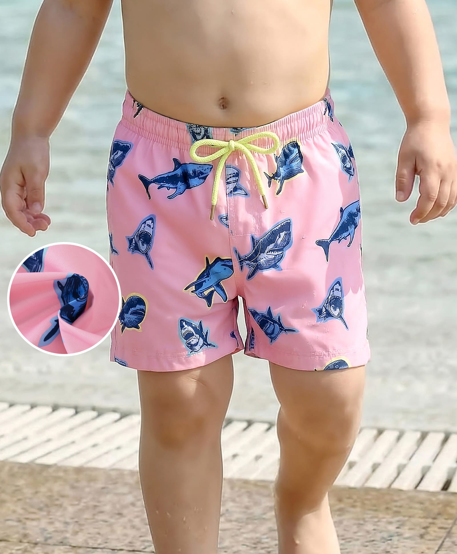 Mark & Mia Swimming Trunks with Fish Print - Pink-image-37