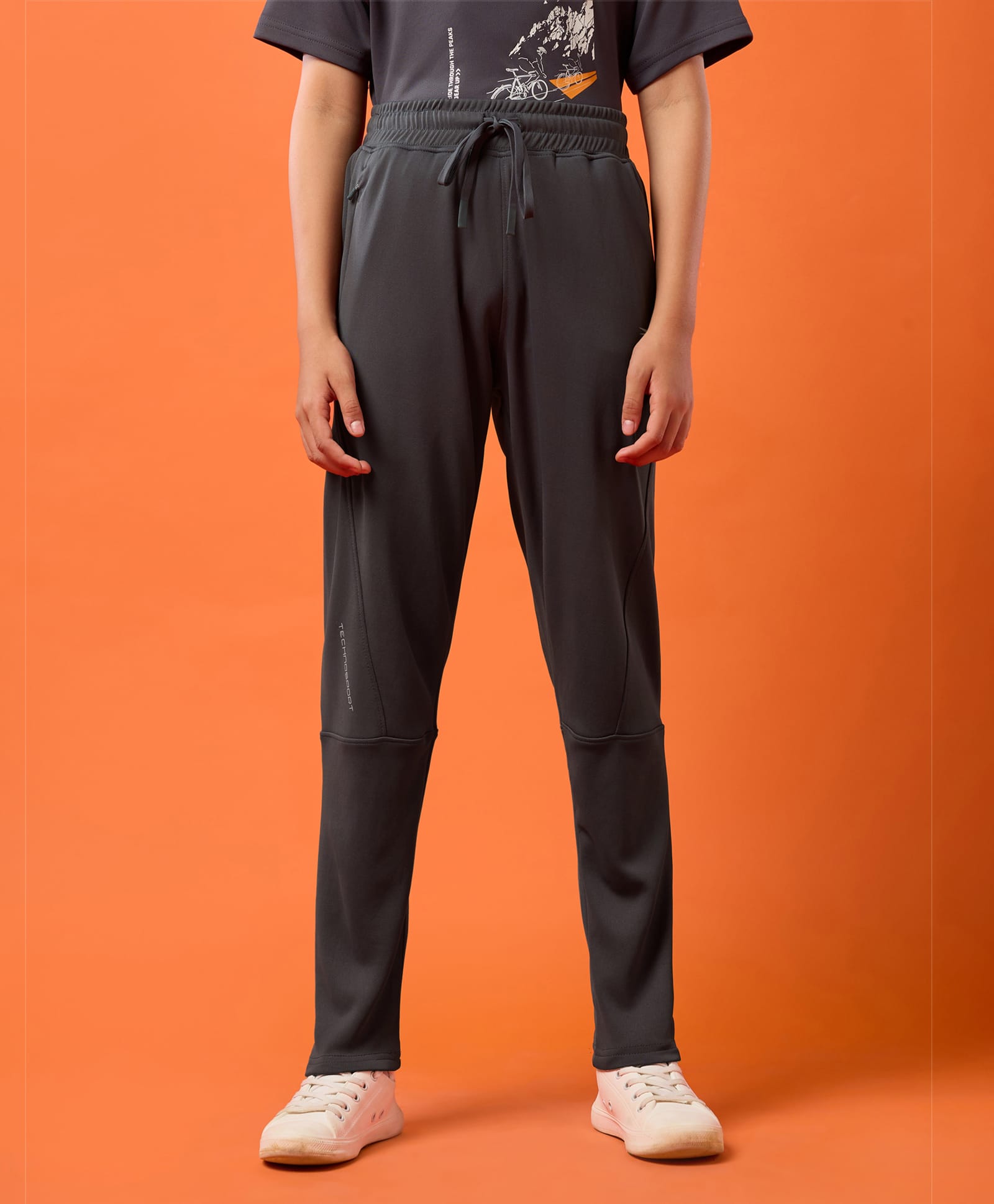Technosport Knit Solid Trackpants - Grey-image-8