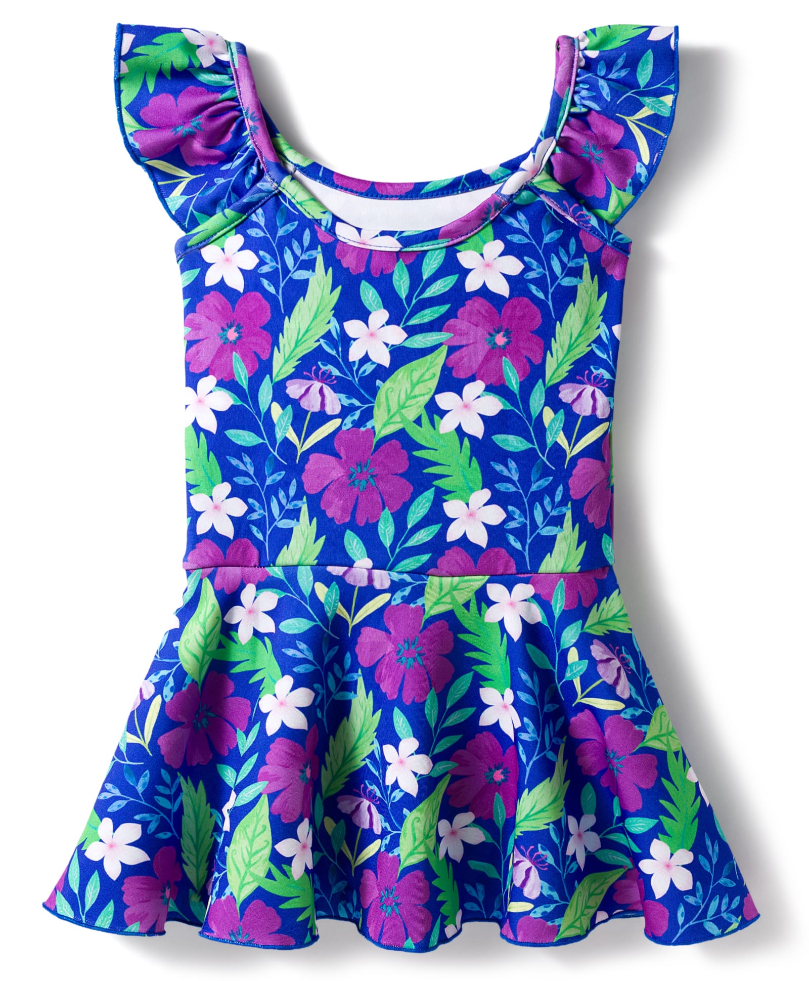Babyhug Water Repellent Sleeveless Floral Printed Frock Swimsuit - Navy Blue-picture-21