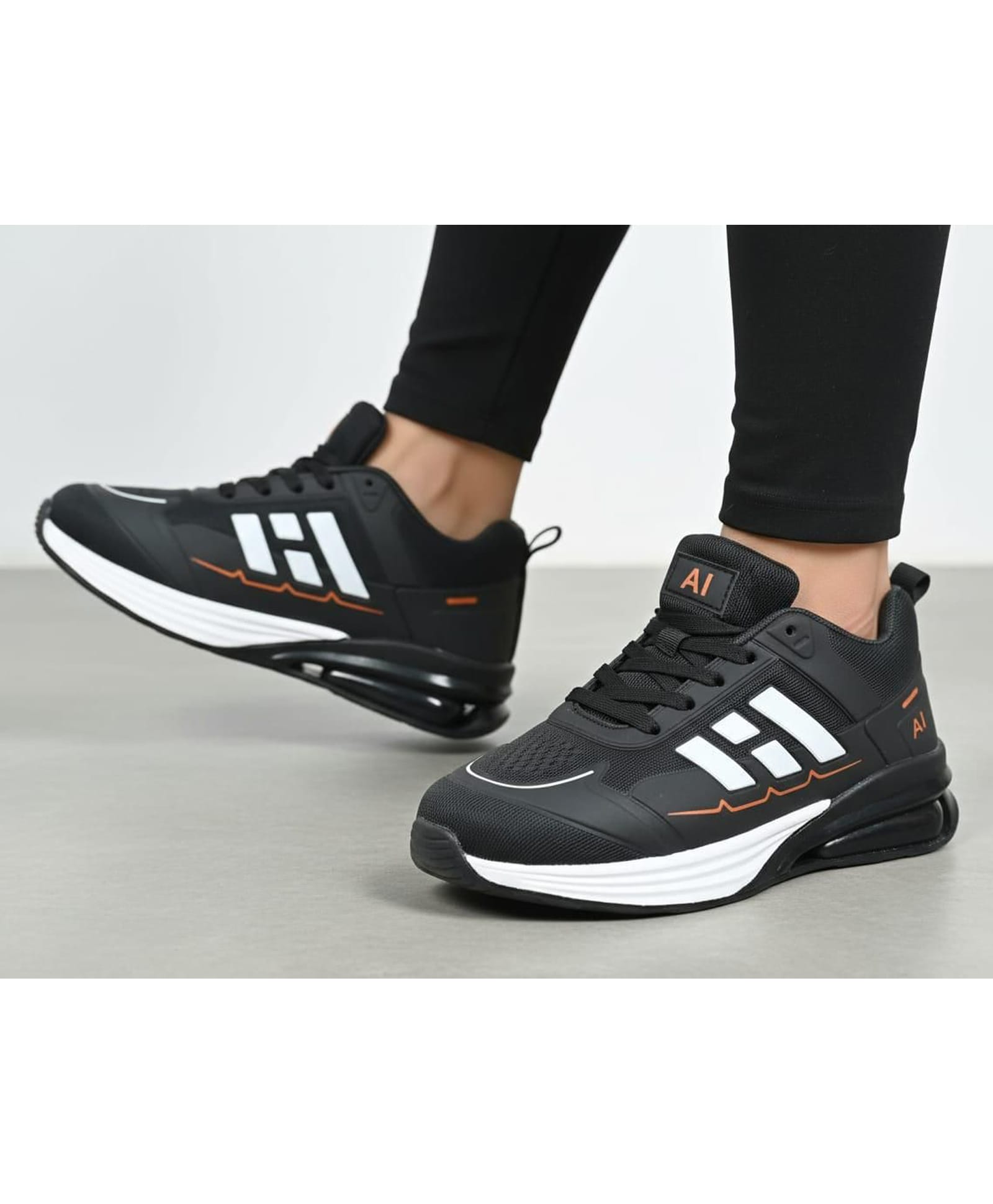 TOMSY CHOICE Mesh Detailed Lace Up Shoes - Black-picture-11