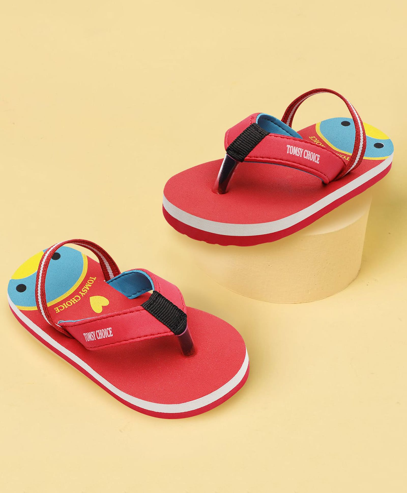TOMSY CHOICE Cartoon Designed Flip Flops - Red-image-1