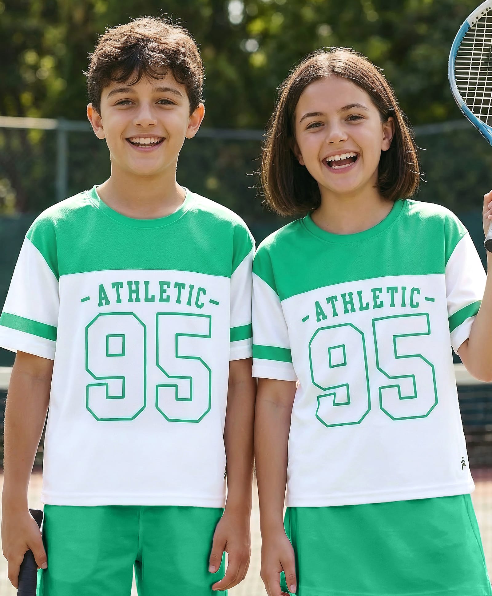 Pine Active Knit Drop Shoulder Half Sleeves T-Shirt with Numerical & Text Print - Sea Green-picture-4