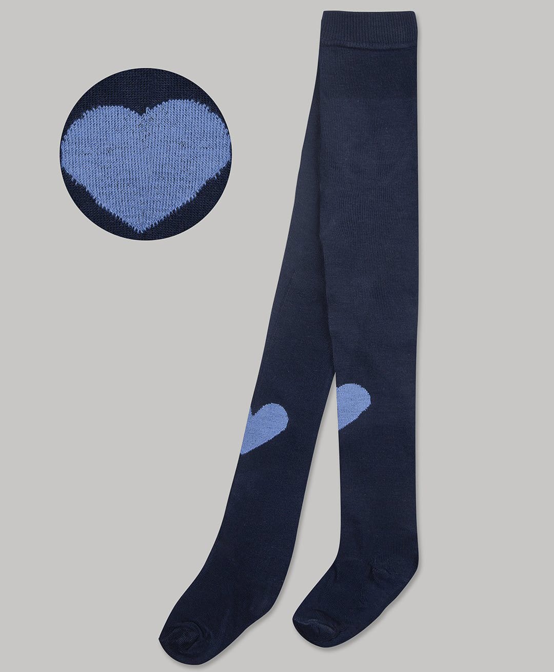 The Sandbox Clothing Co Cotton Knit Heart Designed Stockings - Navy Blue-picture-15