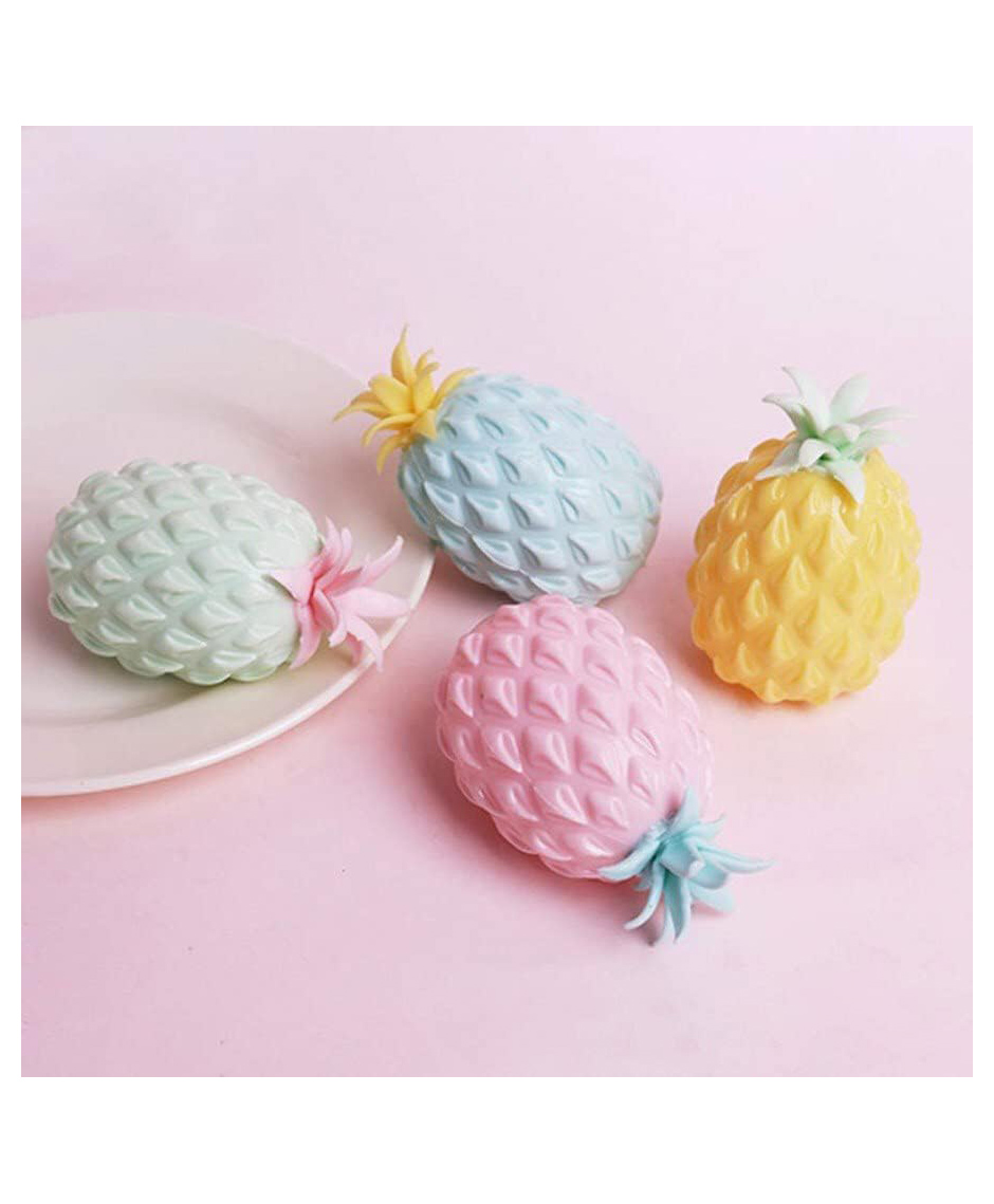 Muren Free Size Pineapple Soft Fluff Filled Fruit Squeeze Stress Balls ,Sensory Squeeze Balls- Set Of -2(Random color)-picture-37