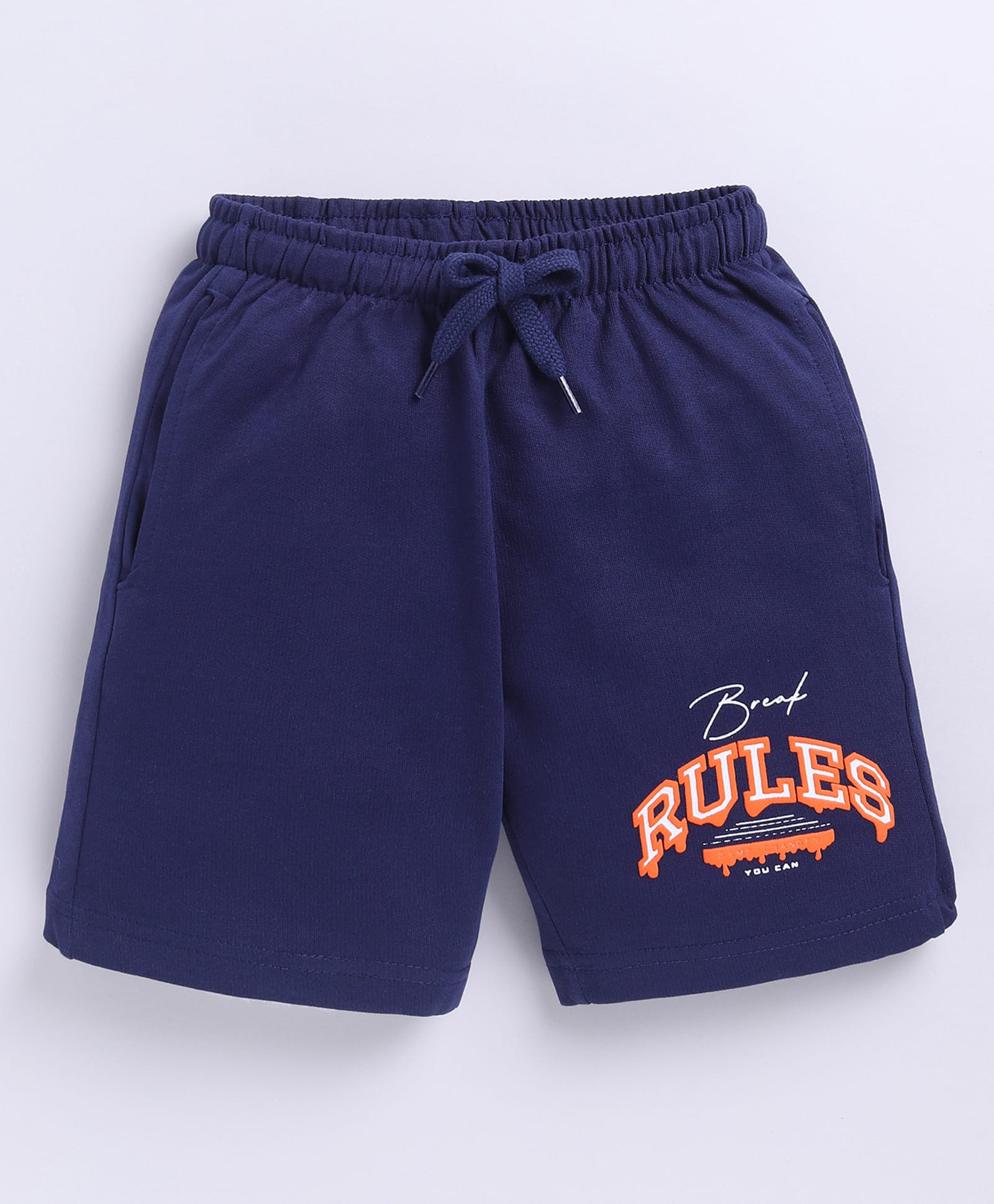 Parrot Crow Cotton Knit Rules Text Printed Shorts - Navy Blue-picture-11