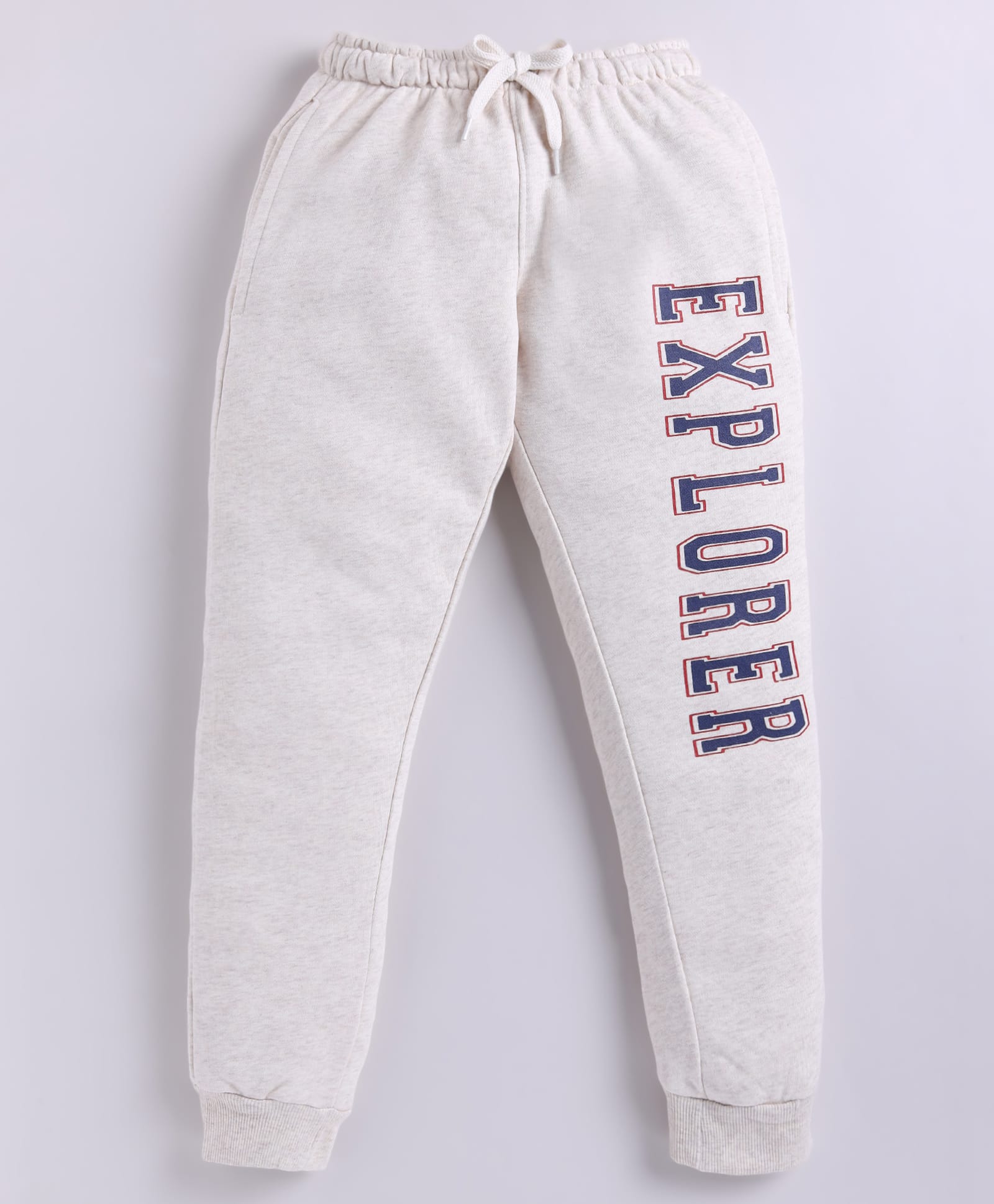 Parrot Crow Cotton Knit Explorer Text Printed Joggers - Off White-picture-21