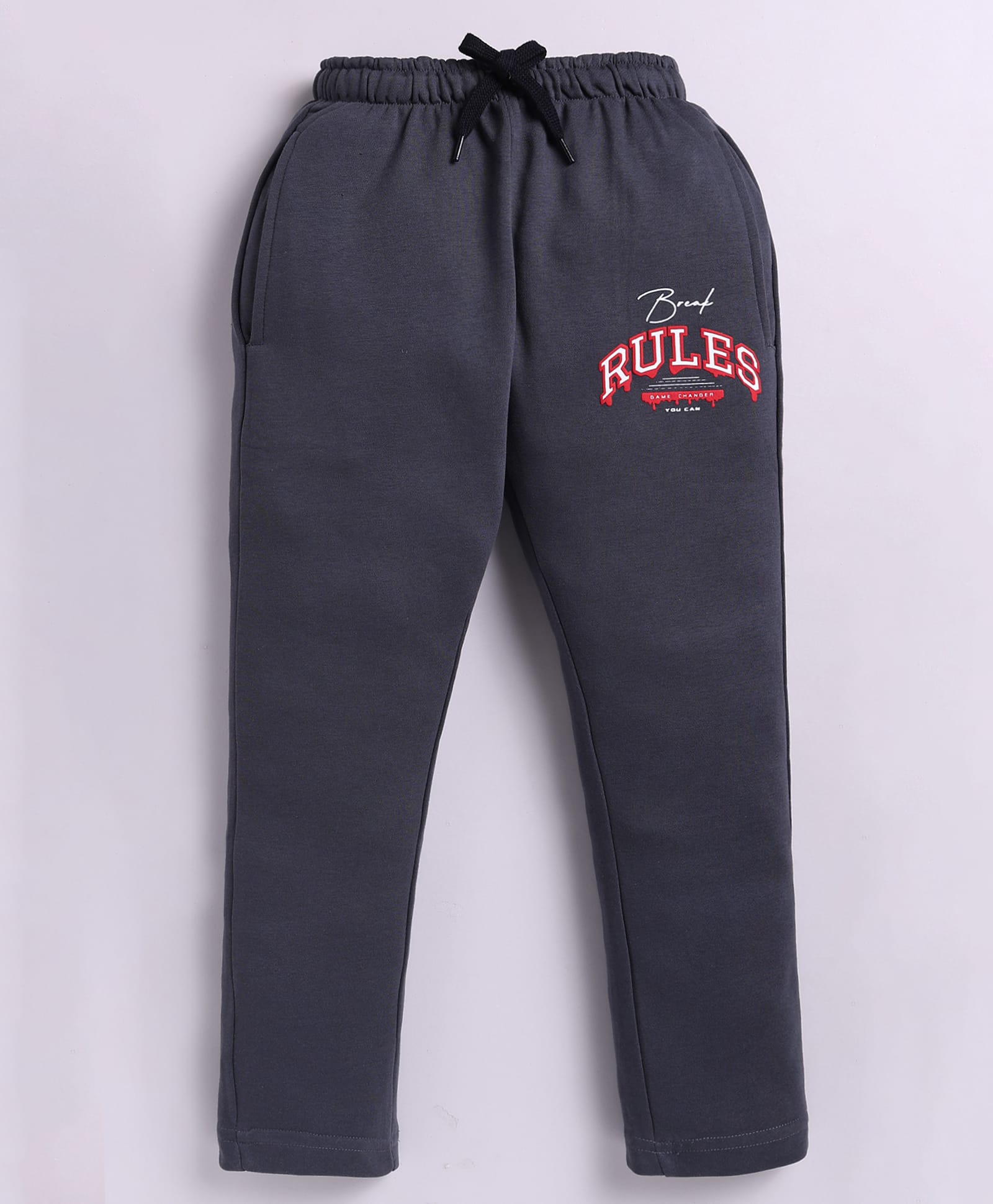 Parrot Crow Cotton Knit Rules Text Printed Joggers - Grey-picture-27