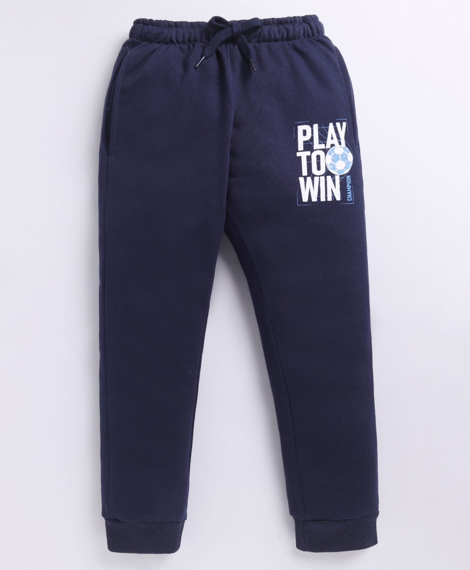 Parrot Crow Cotton Knit Play To Win Text Printed Joggers - Navy Blue-picture-16