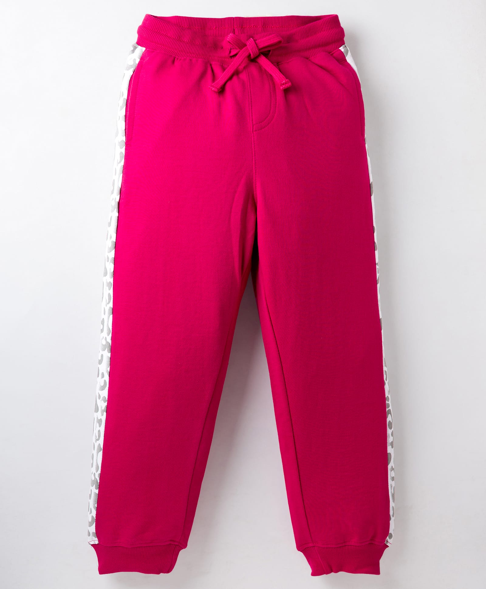 Pine Kids Knit Full Length Lounge Pant with Cheetah Printed Tape Detailing- Persian Red-picture-13
