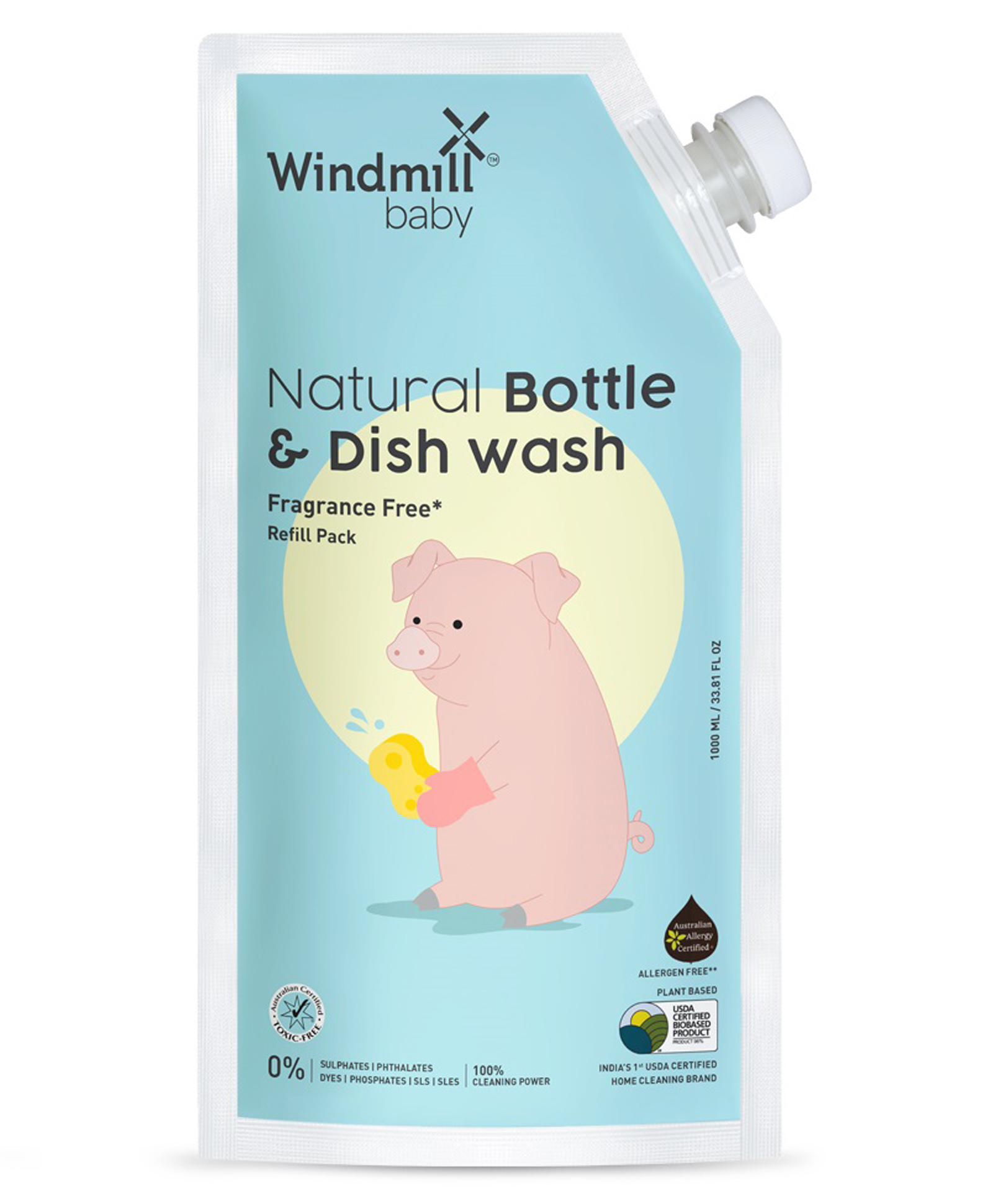 Windmill Baby Natural Bottle & Dish Wash Refill Pack - 450 ml