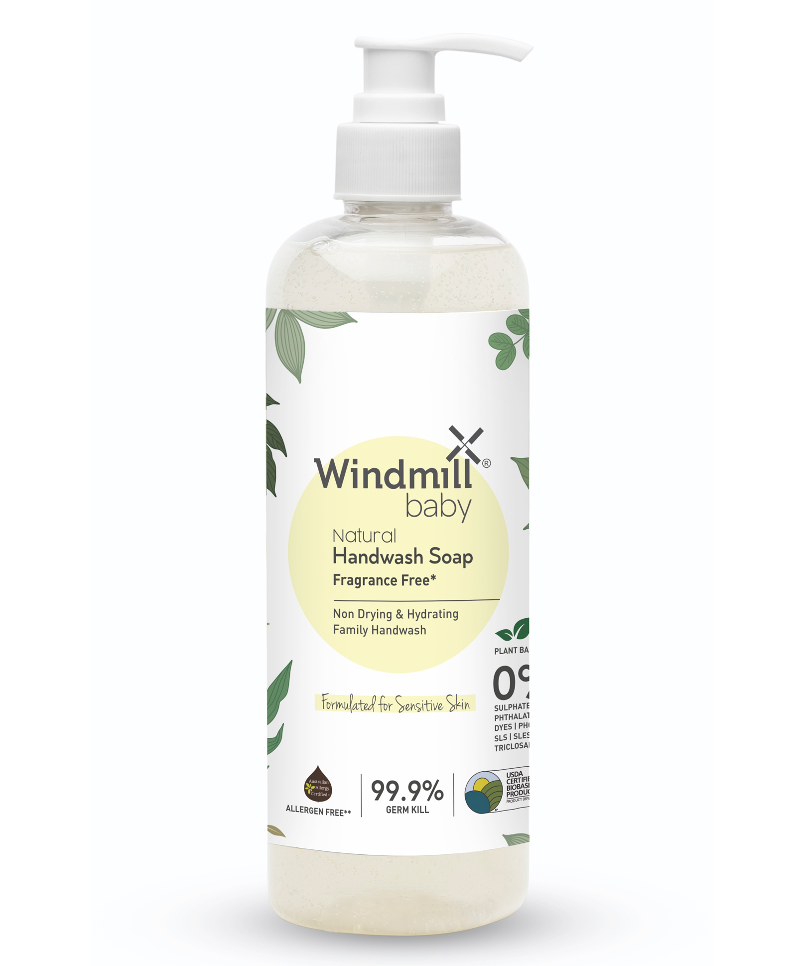 Windmill Baby Fragrance Free Natural Handwash Liquid Soap - 450 ml-picture-12
