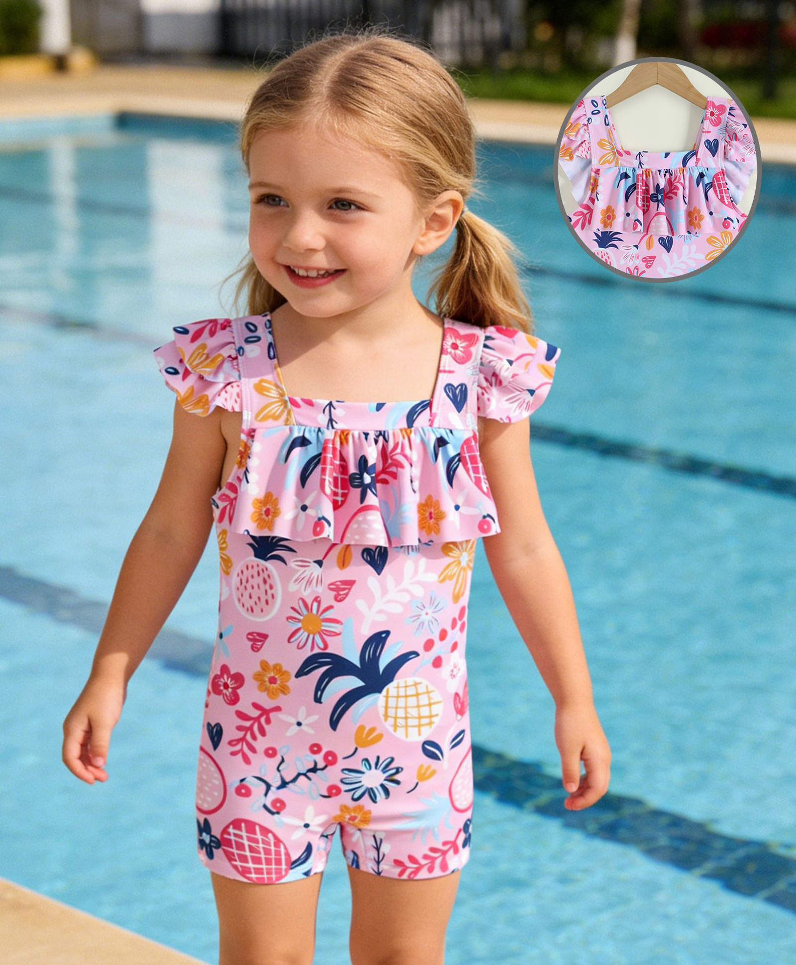 Mark & Mia Sleeveless Floral Printed Legged Swimsuit - Pink-picture-12
