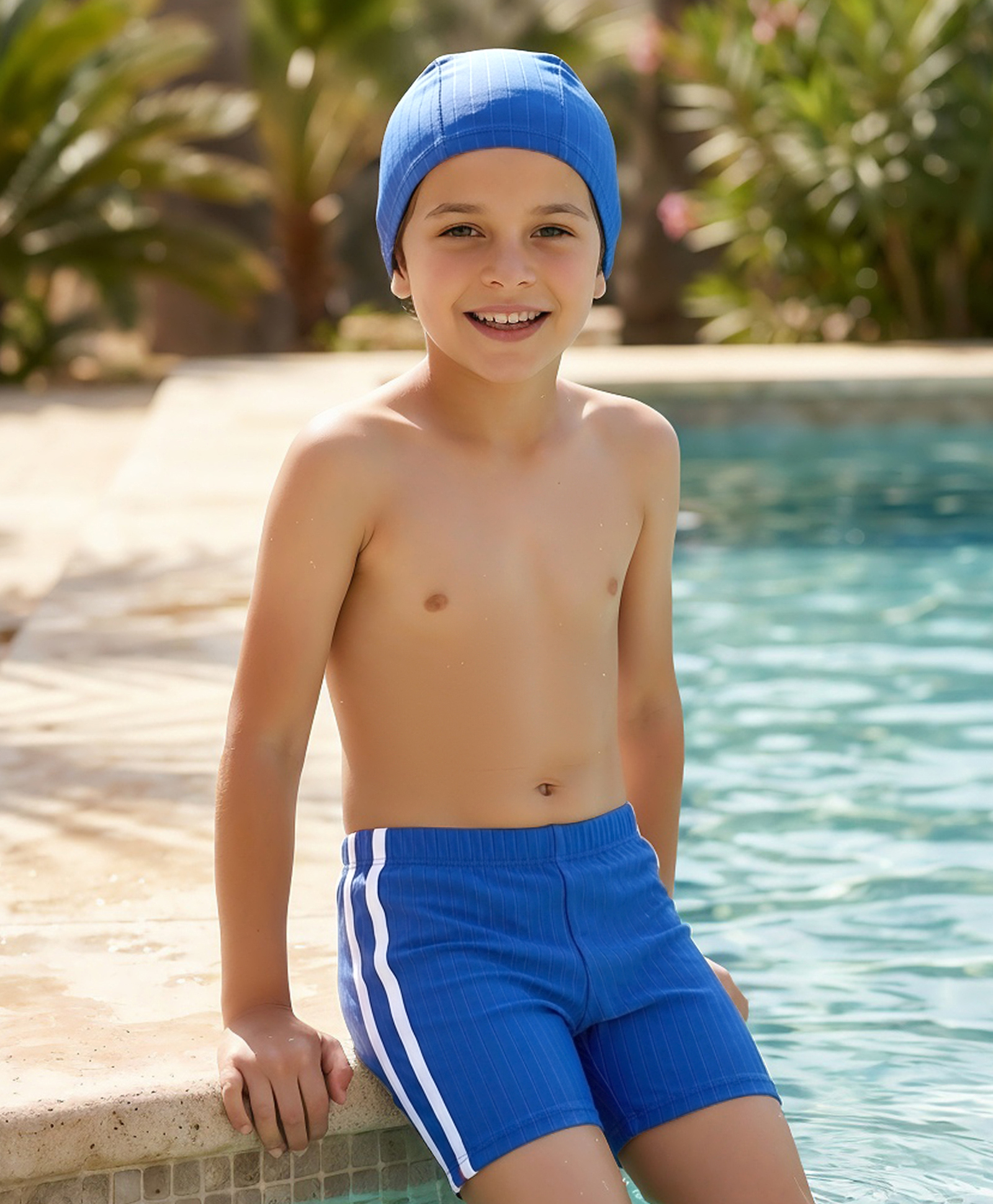 Pine Active Solid Swimming Trunk With Cap - Blue-image-11