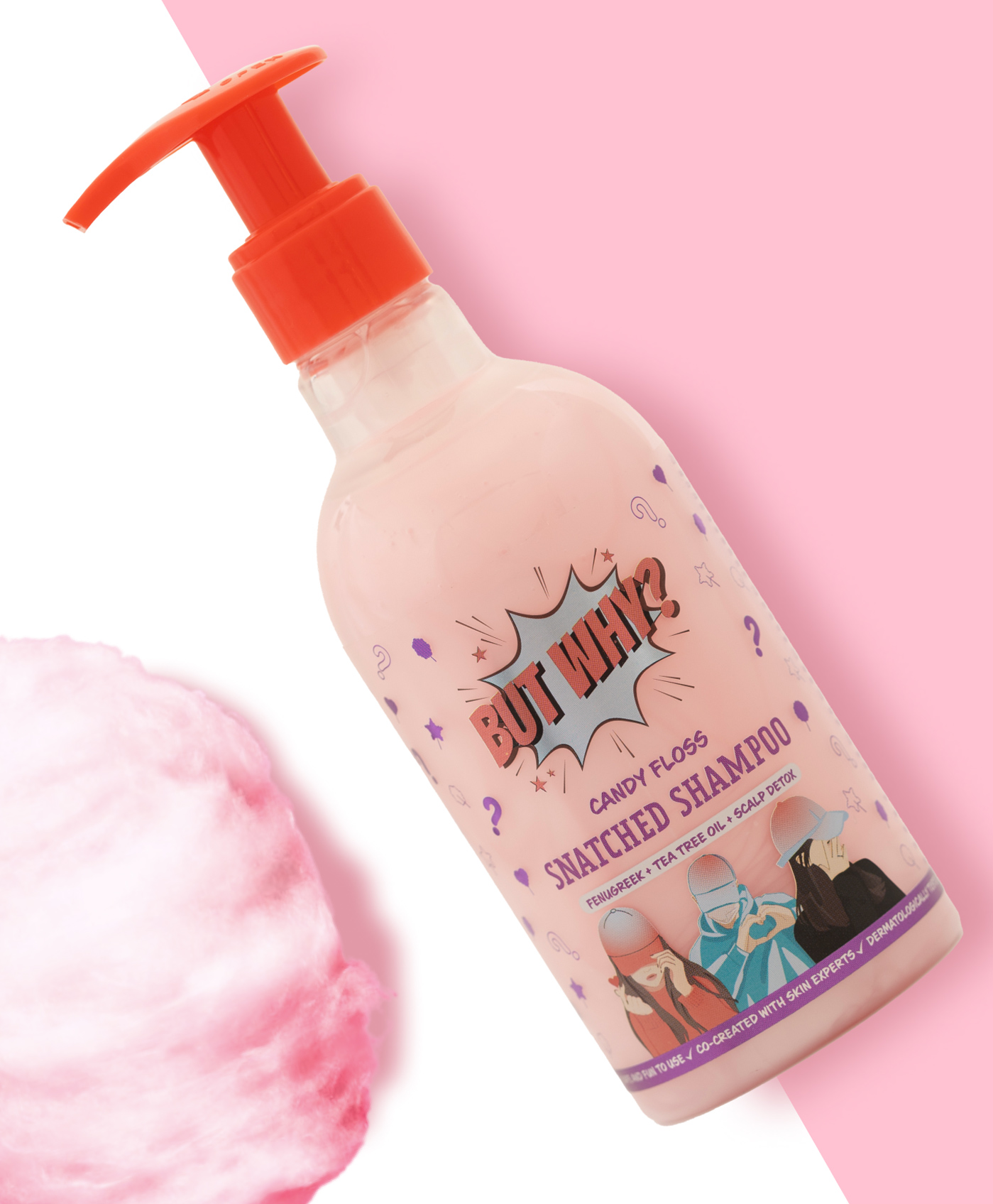 ButWhy Kids Candy Floss Shampoo with Scalp Care to fight flakes & Soothes Itchy Scalp - 250ml (Pack of 1)-image-30