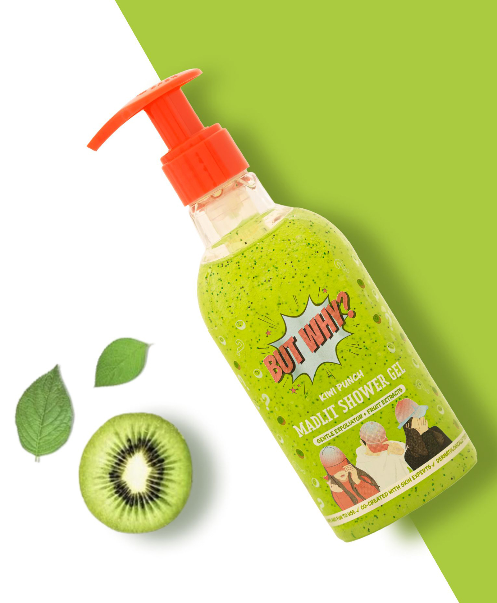 ButWhy Kids Kiwi Punch Madlit Shower Gel | 250ml | Gentle Cleanser | Kiwi & Pomegranate Extracts - 250 ml (Pack of 1)-image-19