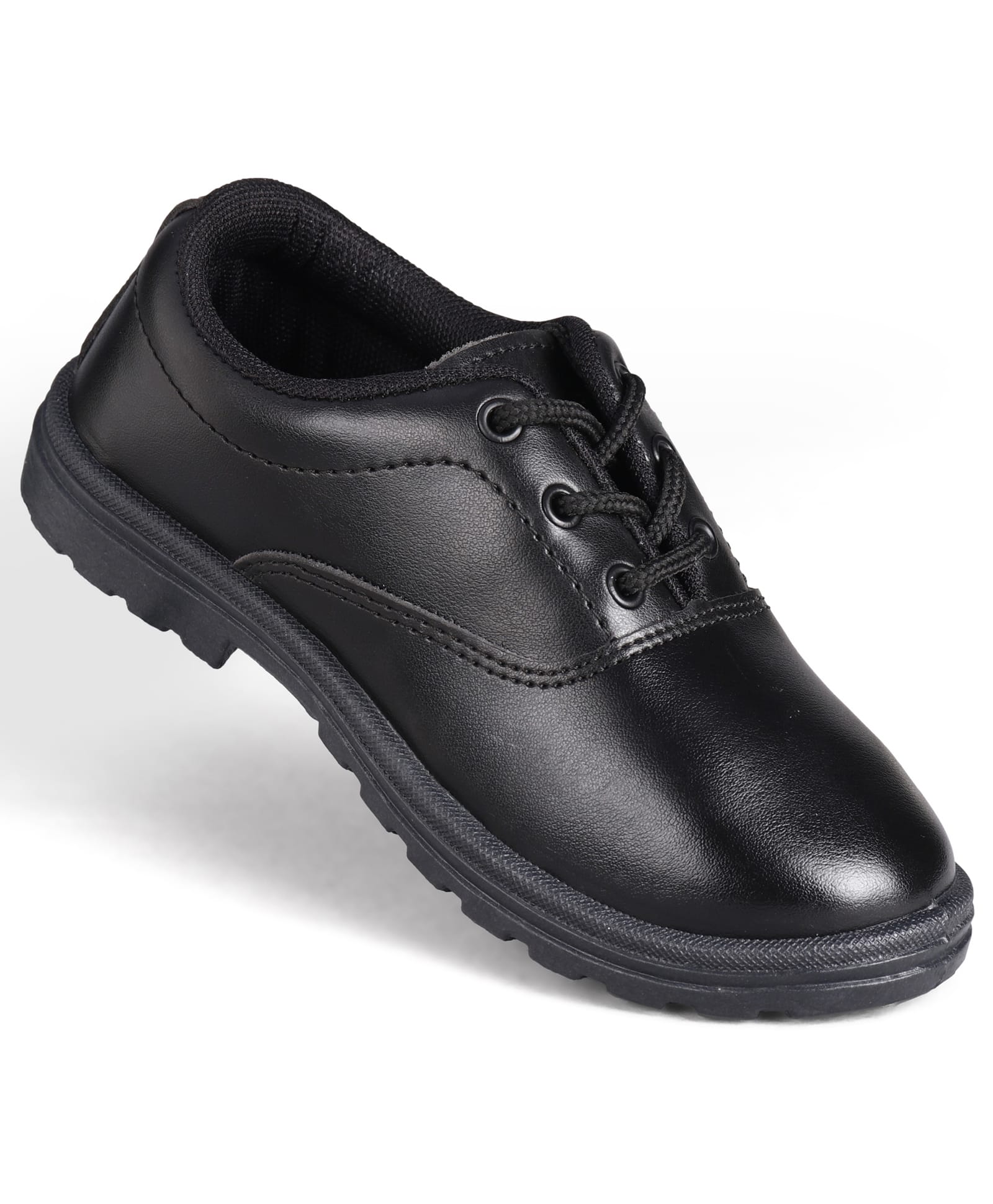 Pine Kids Lace Up Closure Solid Colour School Shoes -Black-picture-22