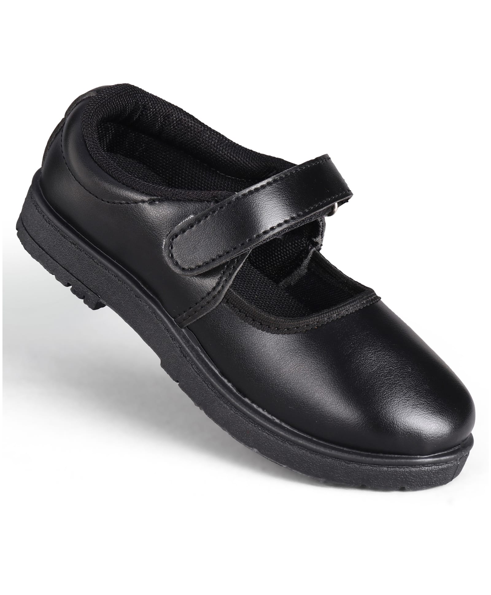 Pine Kids Velcro Closure Solid Colour School Shoes - Black-picture-9