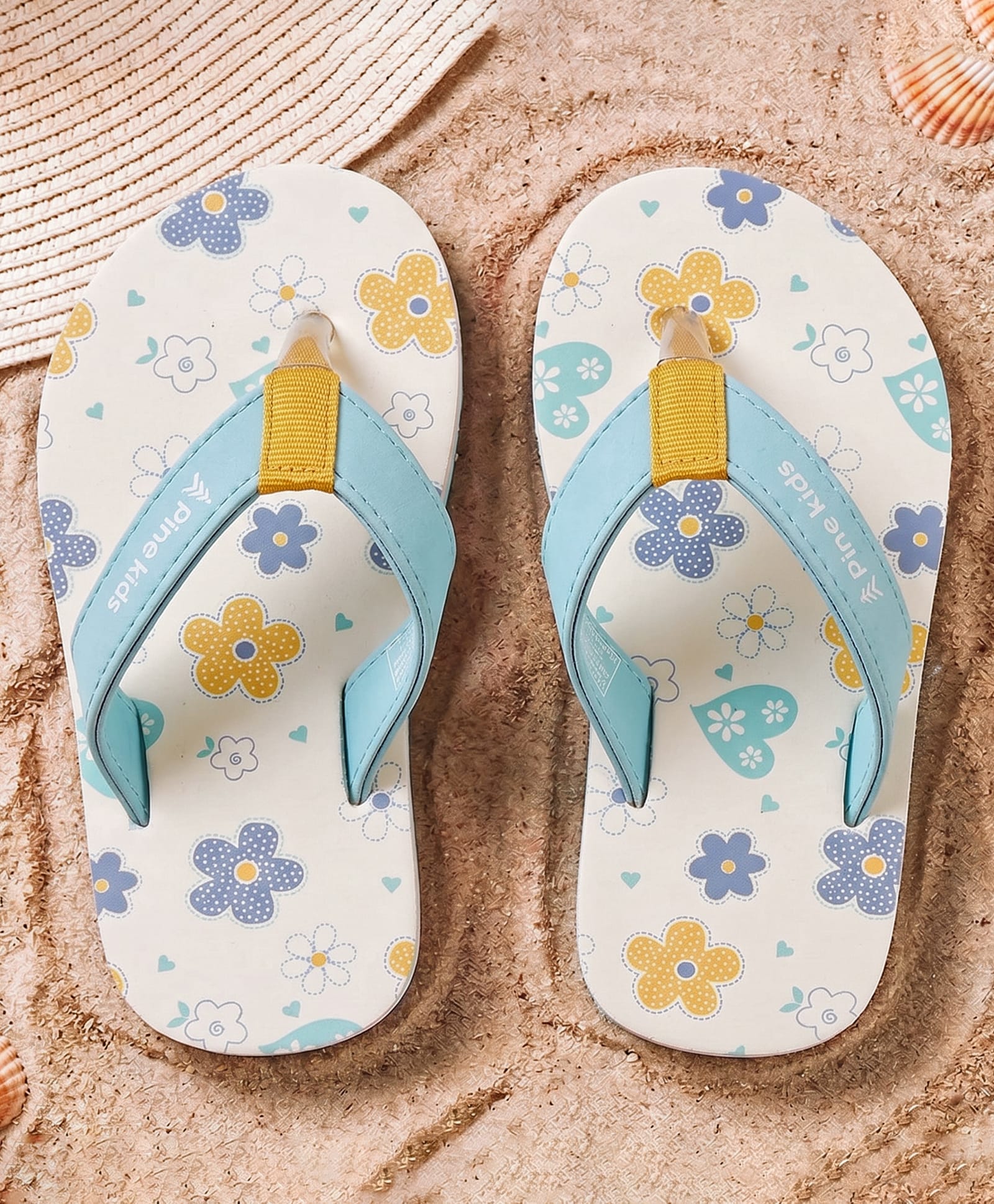 Pine Kids Slip On Bow Printed Flip Flops - Light Blue-image-19