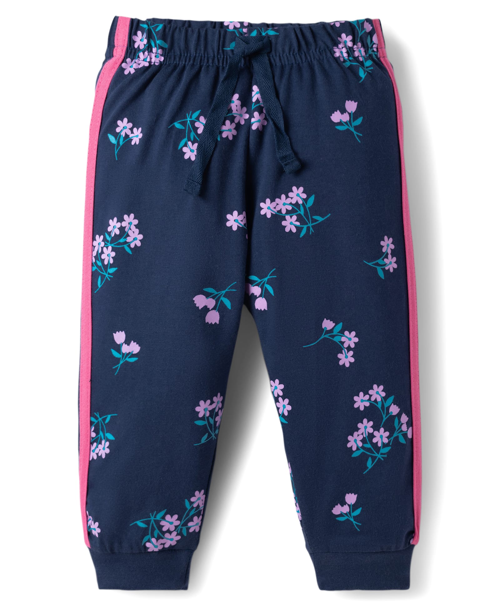 Doodle Poodle 100% Cotton Knit Full Length Lounge Pant with Floral Print - Navy Blue-picture-28