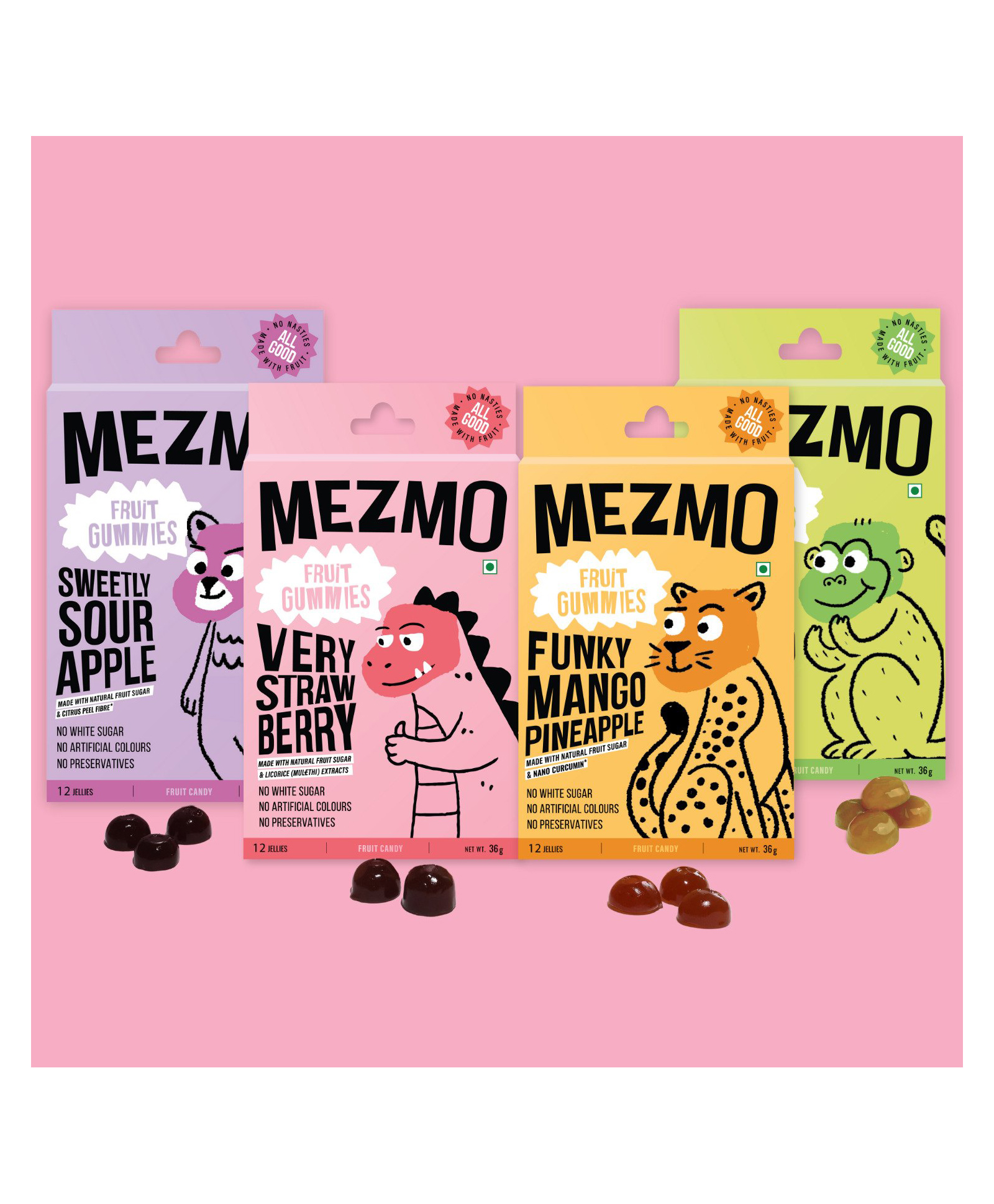Mezmo Very Funky Fruit Gummies Box (4 Boxes Of Soft Candies)-image-3