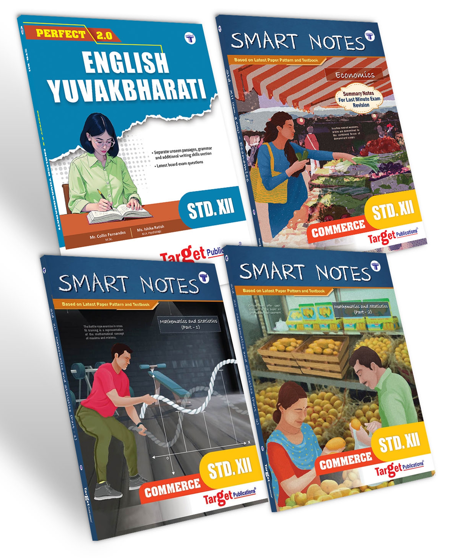 Std 12 Commerce Economics, English & Maths 1 & 2 Books | HSC Maharashtra Board | Based on Latest Std XII Syllabus | Summary, Past Board Questions, Grammar & Writing Skill | Set of 4-image-8