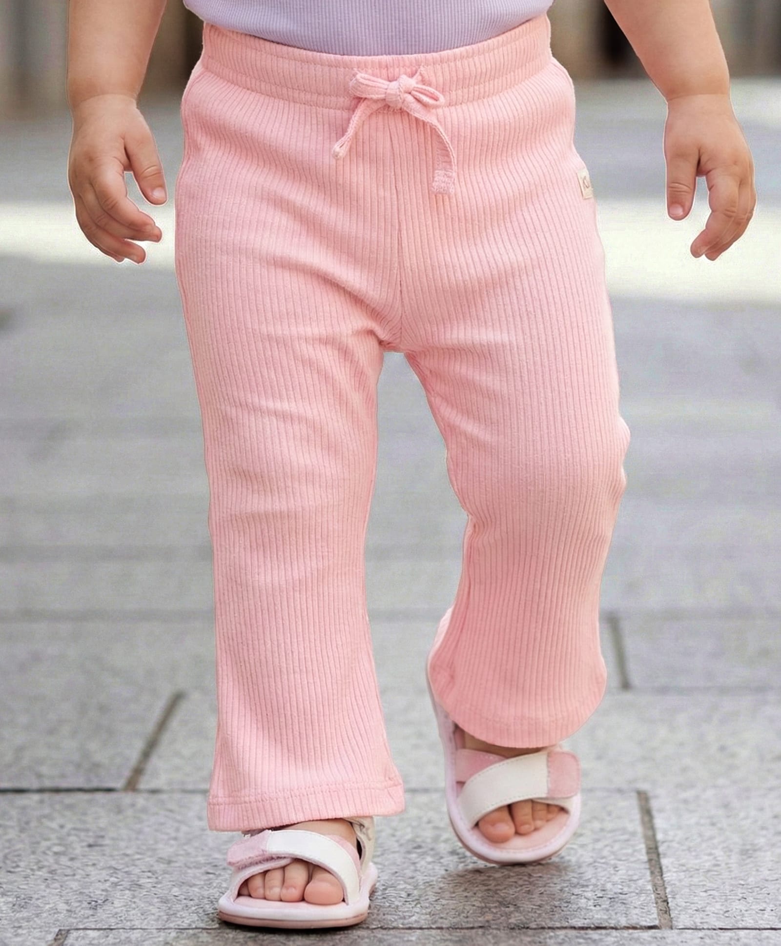 Babyoye 100% Cotton Knit Full Length Solid Color Leggings - Light Pink-picture-28
