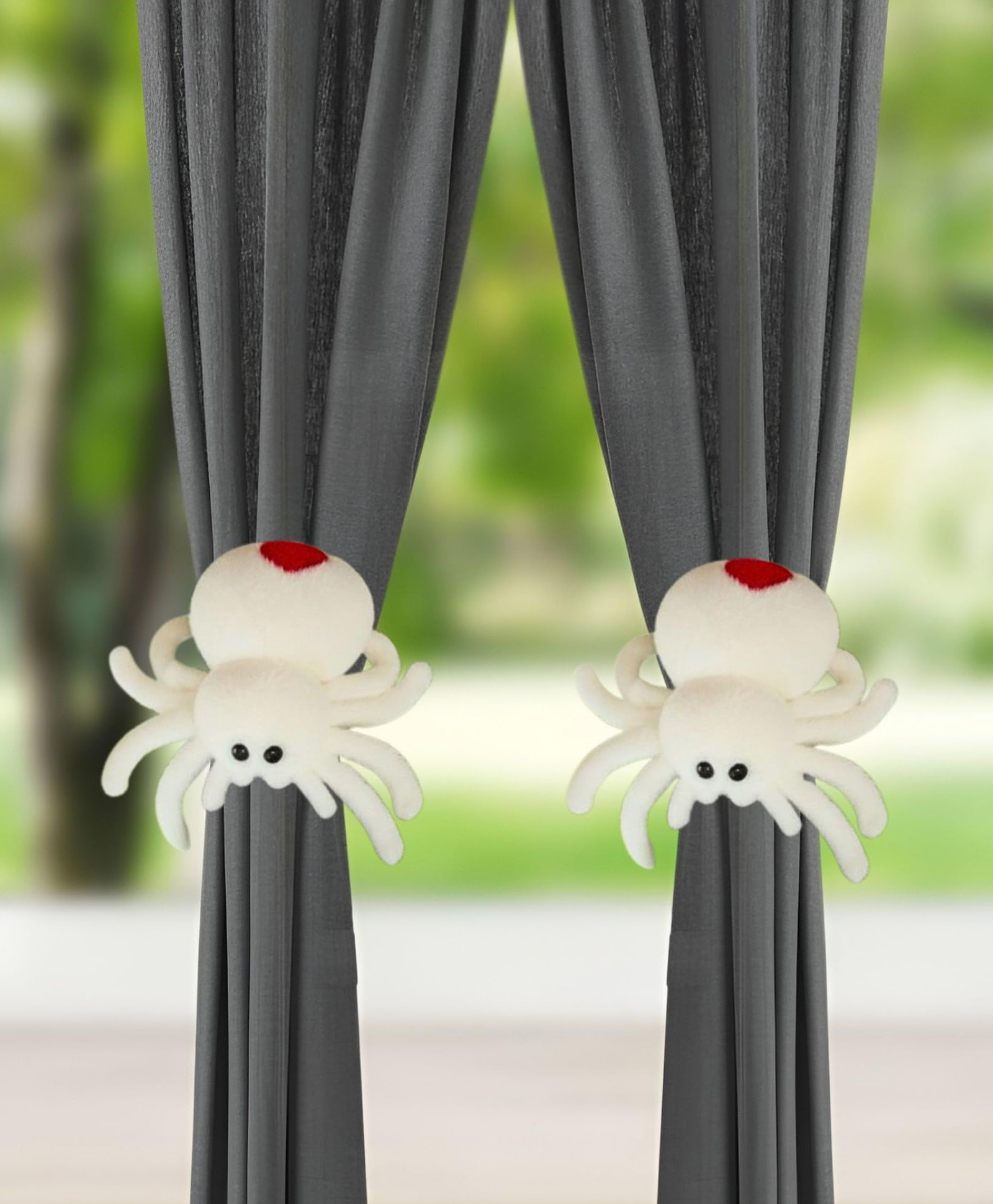 Tickles 2 Pcs Spider Soft Stuffed Plush Hanging Toy For Kids Boys & Girls Home Decoration (Color: White Size: 25 cm)-image-5