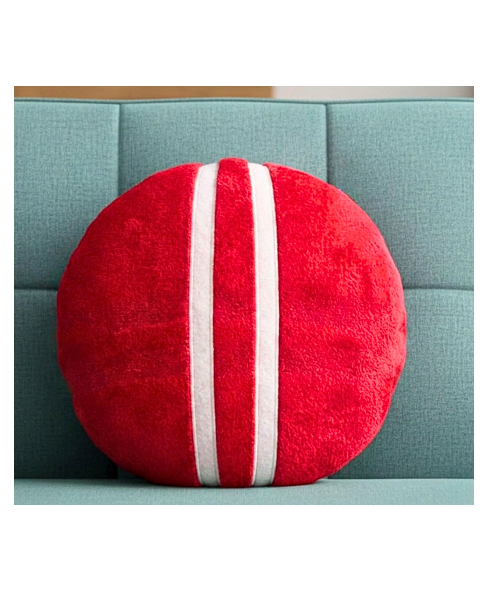 Tickles Cricket Ball Shaped Soft Stuffed Plush Toy For Kids Boys & Girls Birthday Gift Nursery & Bedroom Decor (Size: 30 cm Color: Red)-image-43