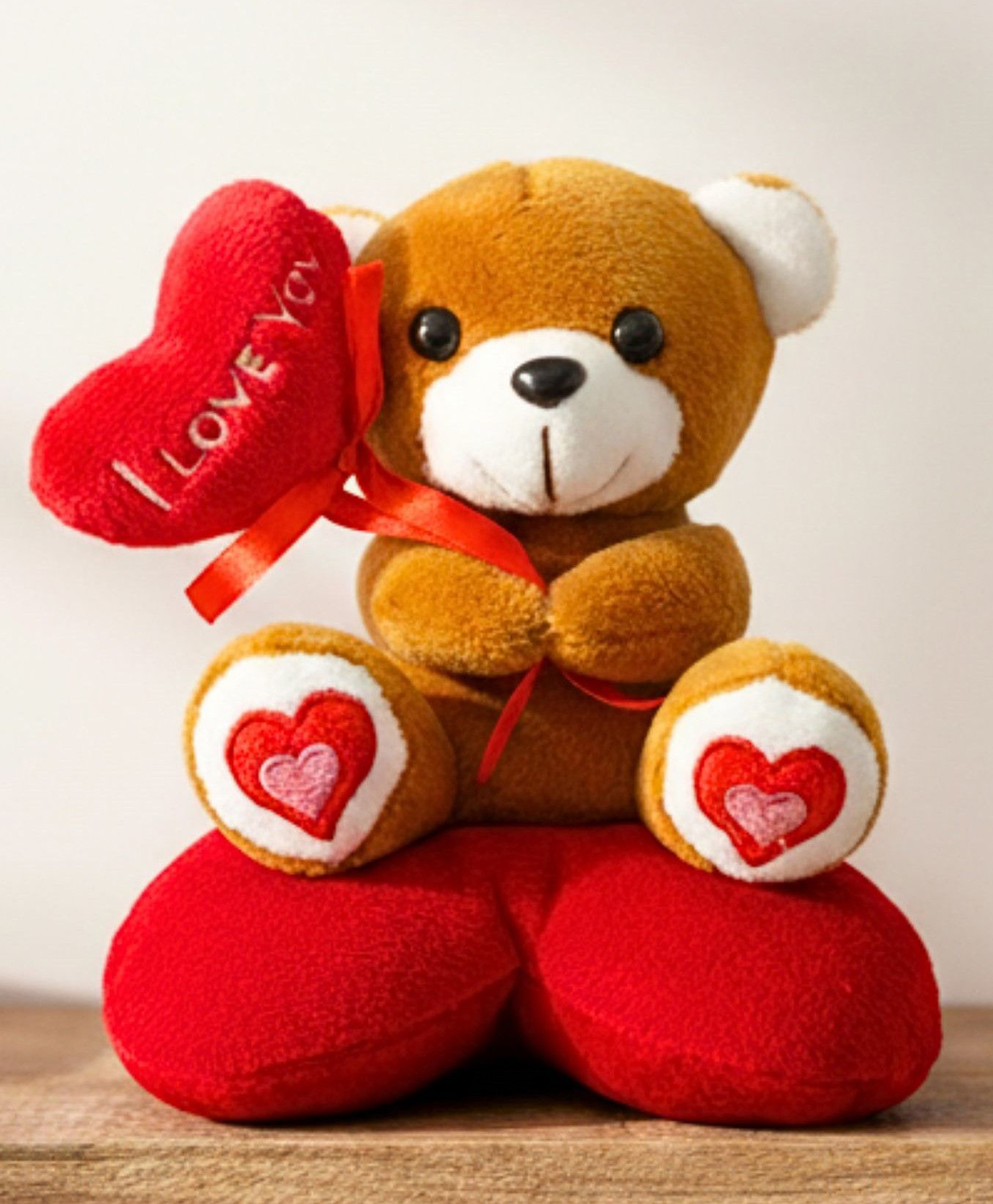 Tickles Teddy with I Love You Heart Balloon Stuffed Soft Plush Toy for Kids Boys & Girls Valentine's Day (Color: Brown, Height: 14 cm)-picture-16