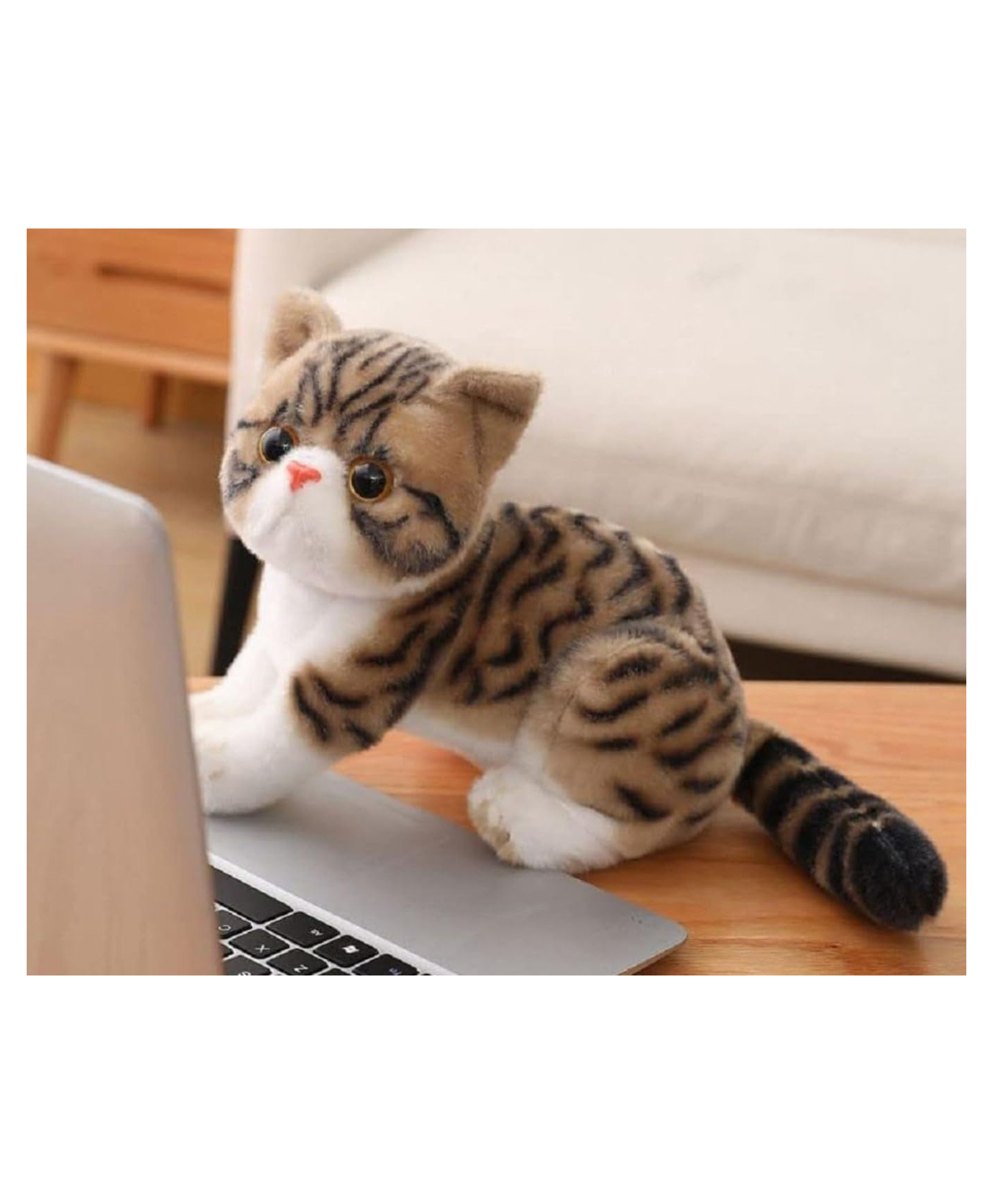 Tickles Cute Daisy Cat Soft Stuffed Plush Animal Toy for Kids Boys & Girls Birthday Gifts (Color: Brown Size: 20 cm)-image-24
