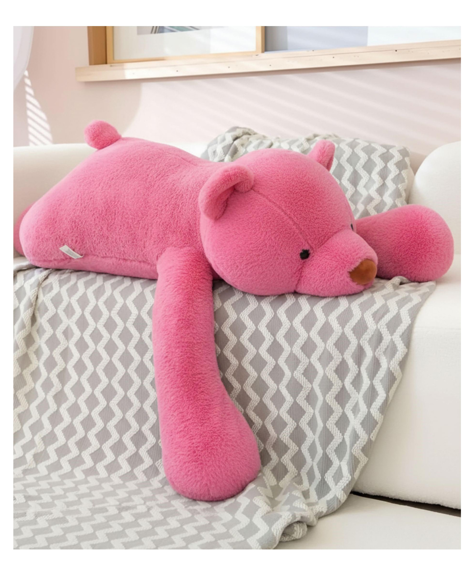 Tickles Cute Bear Soft Stuffed Plush Animal Toy For Kids Boys & Girls Birthday Gifts (Color: Pink, Size: 60 cm)-image-32