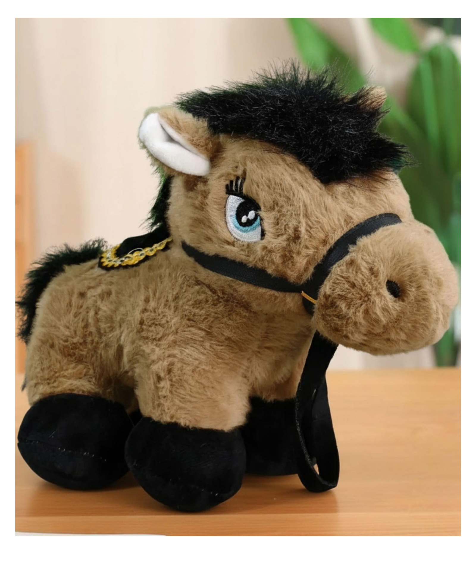 Tickles Pony Horse Soft Stuffed Plush Animal Toy for Kids Boys & Girls Birthday Gift (Color: Brown, Size: 35 cm)-image-30