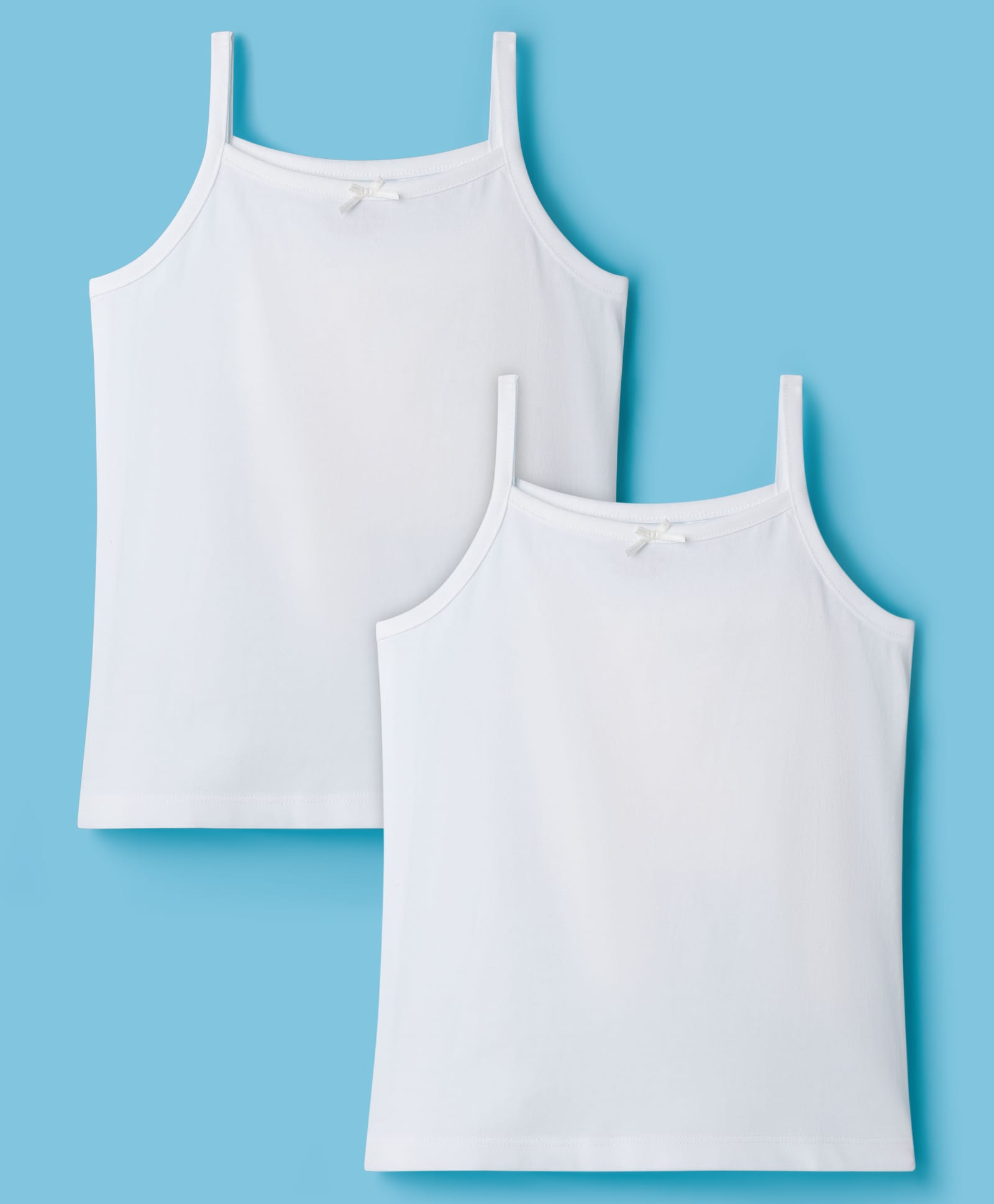 kookie kids india Kookie Kids Single Jersey Knit Sleeveless Solid Colour Slips Pack of 2 - White-picture-27