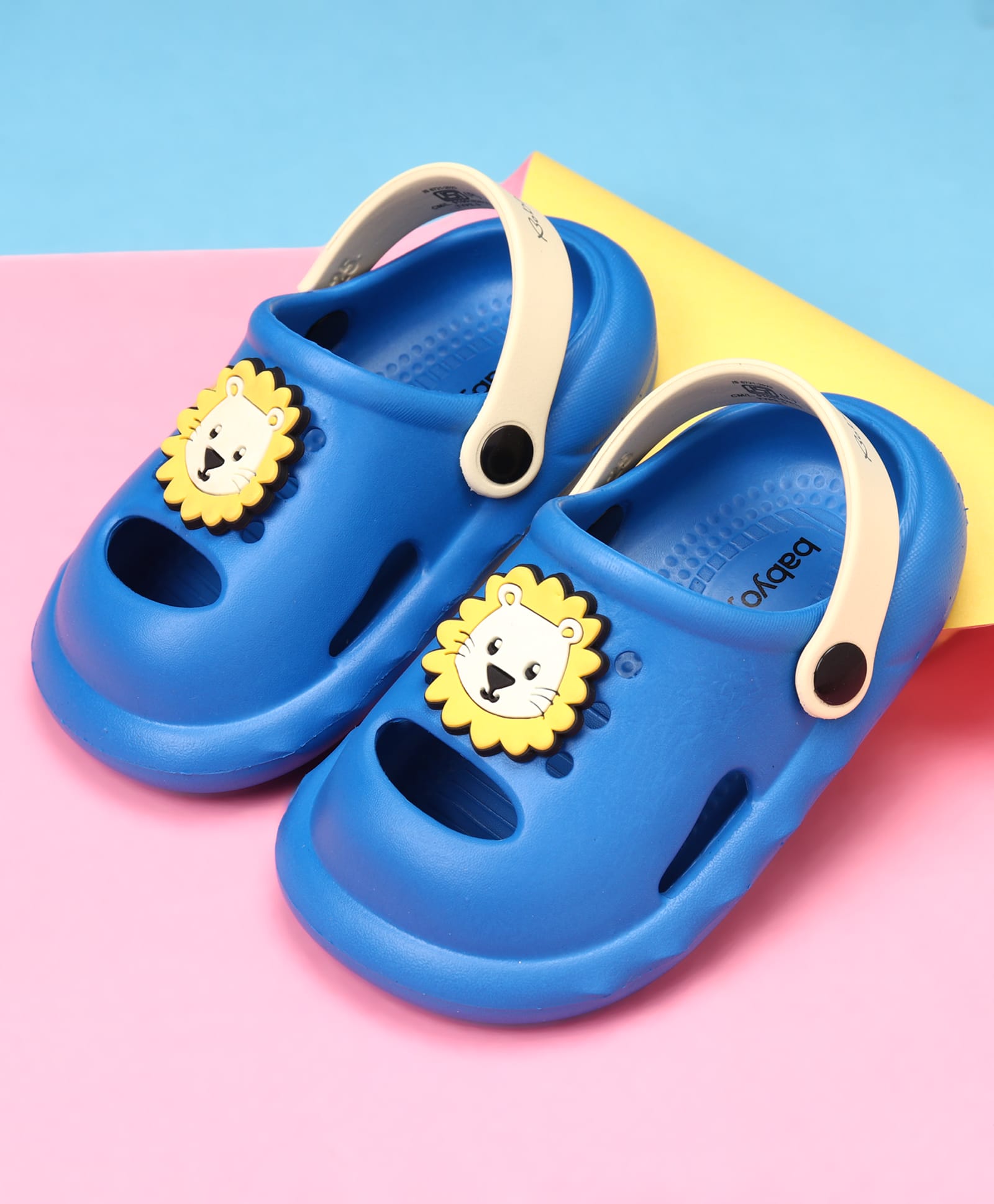 Babyoye Clogs with Lion Applique - Royal Blue-picture-19