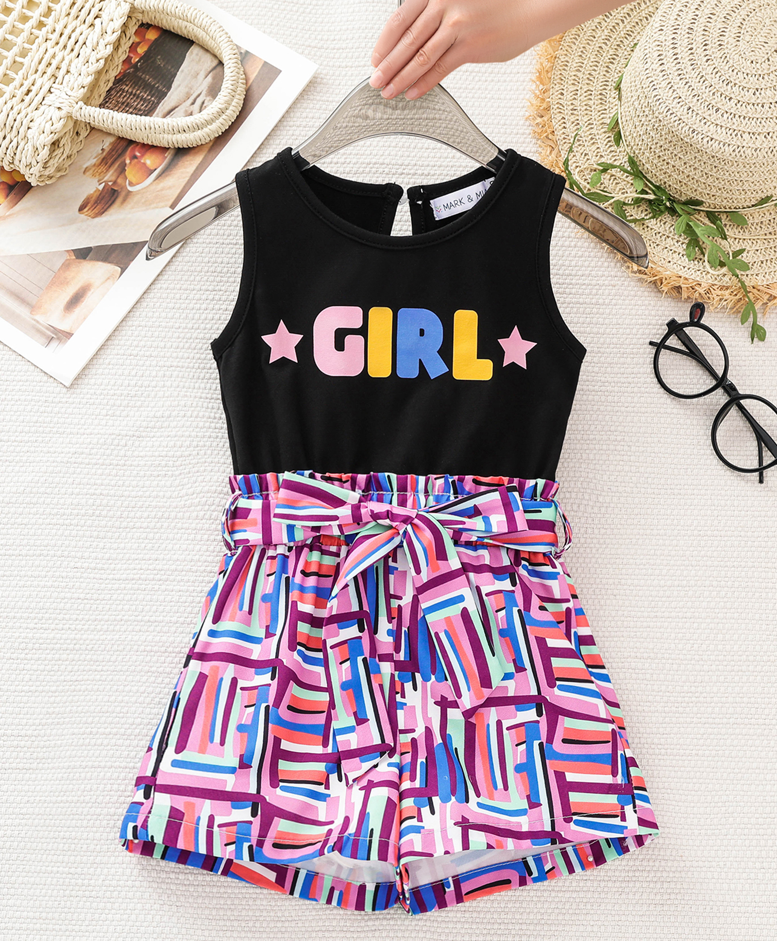 Mark & Mia Sleeveless Text Printed Jumpsuit - Black-picture-27