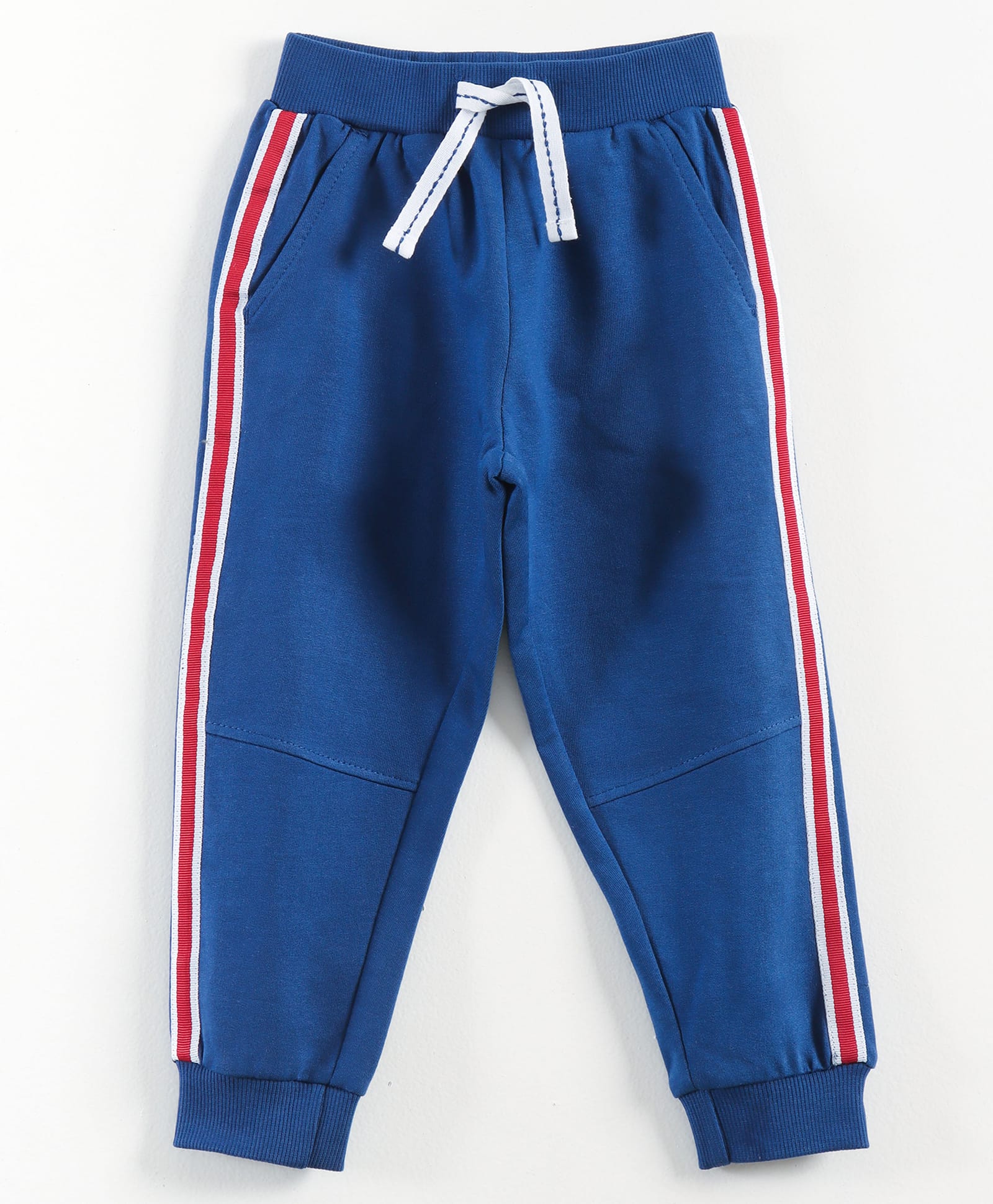 JusCubs Cotton Knit Striped Joggers - Royal Blue-image-20
