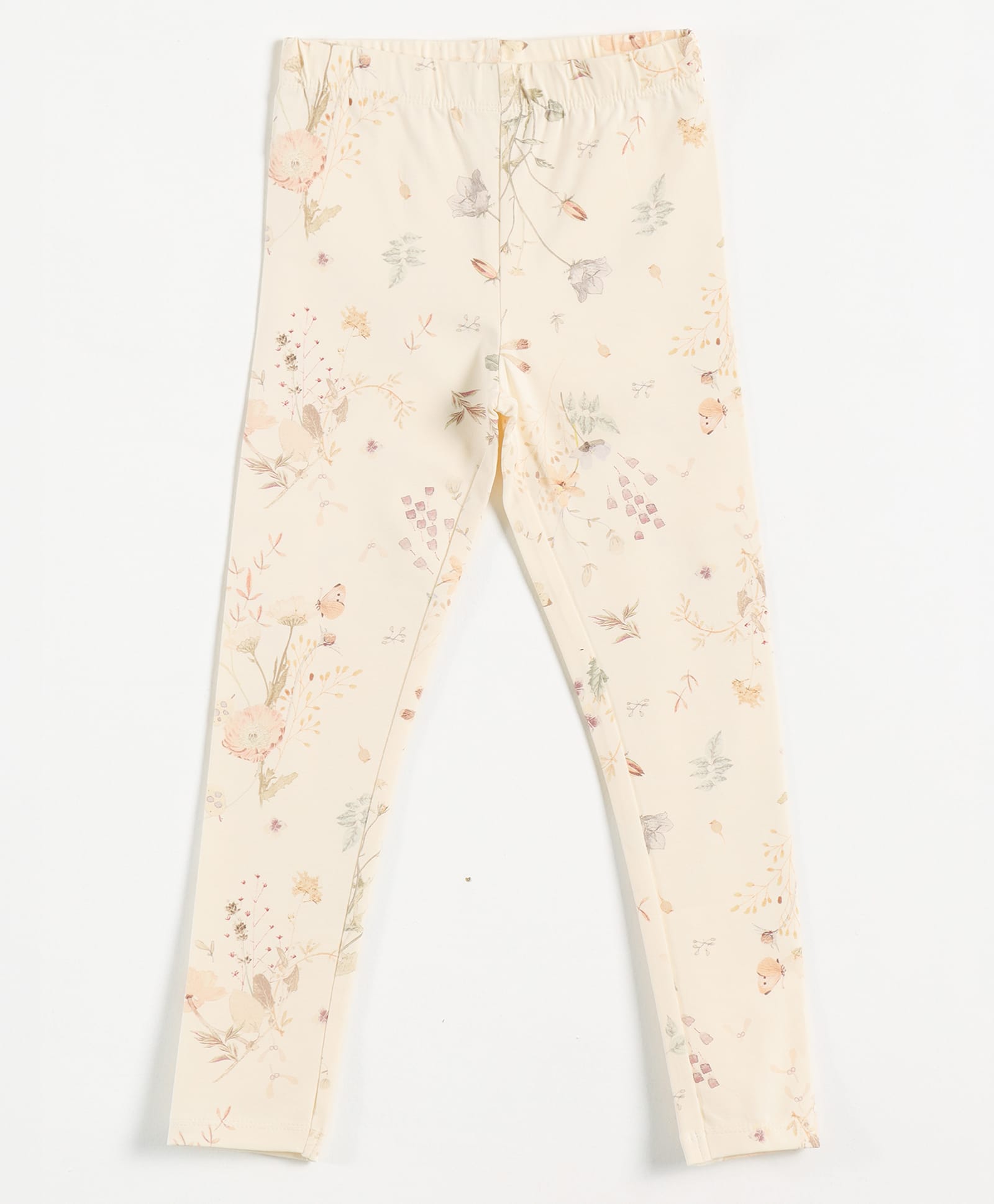 JusCubs Cotton Lycra Knit Floral Printed Leggings - Cream-picture-21