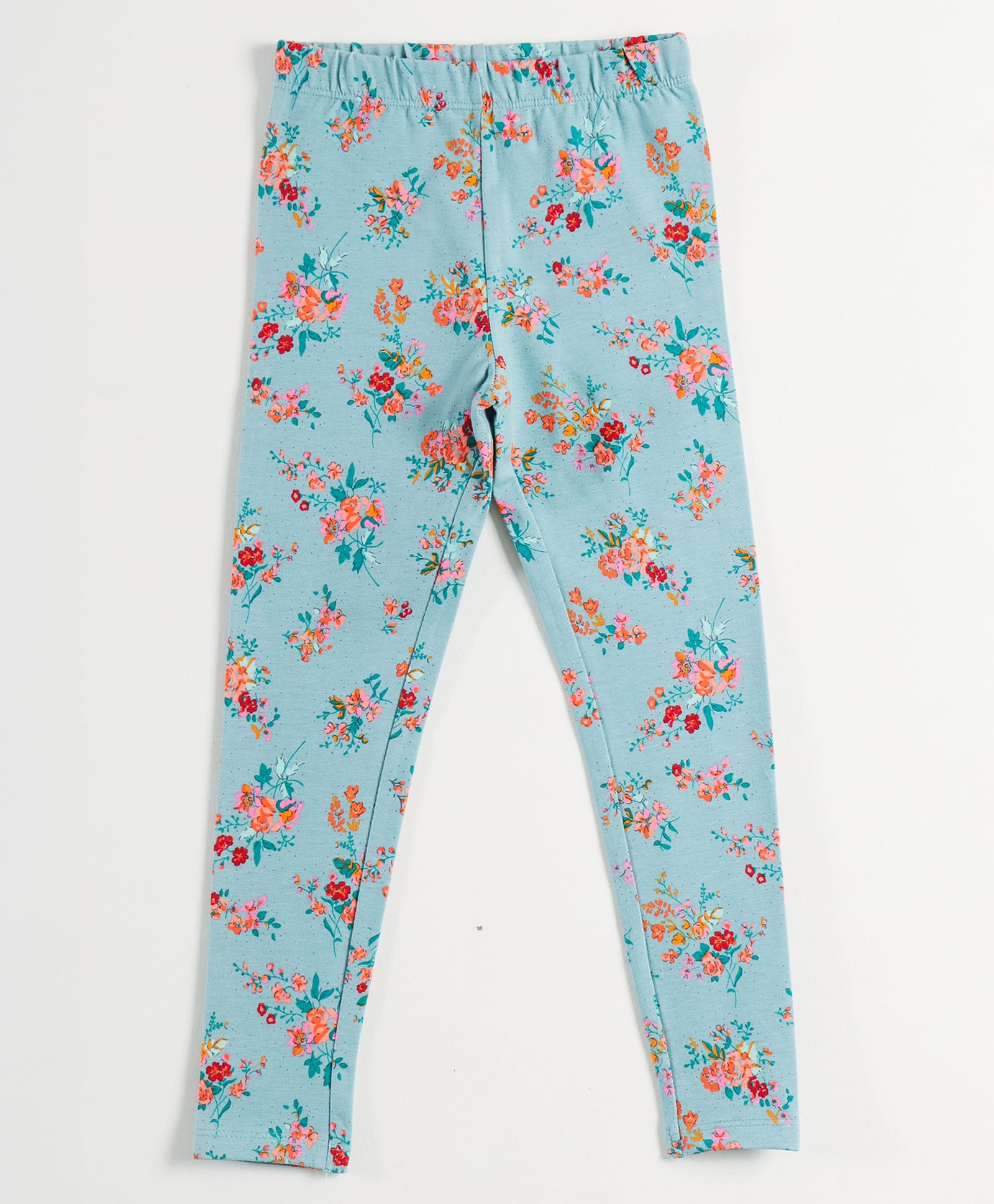 JusCubs Cotton Lycra Knit Floral Printed Leggings - Blue-image-28