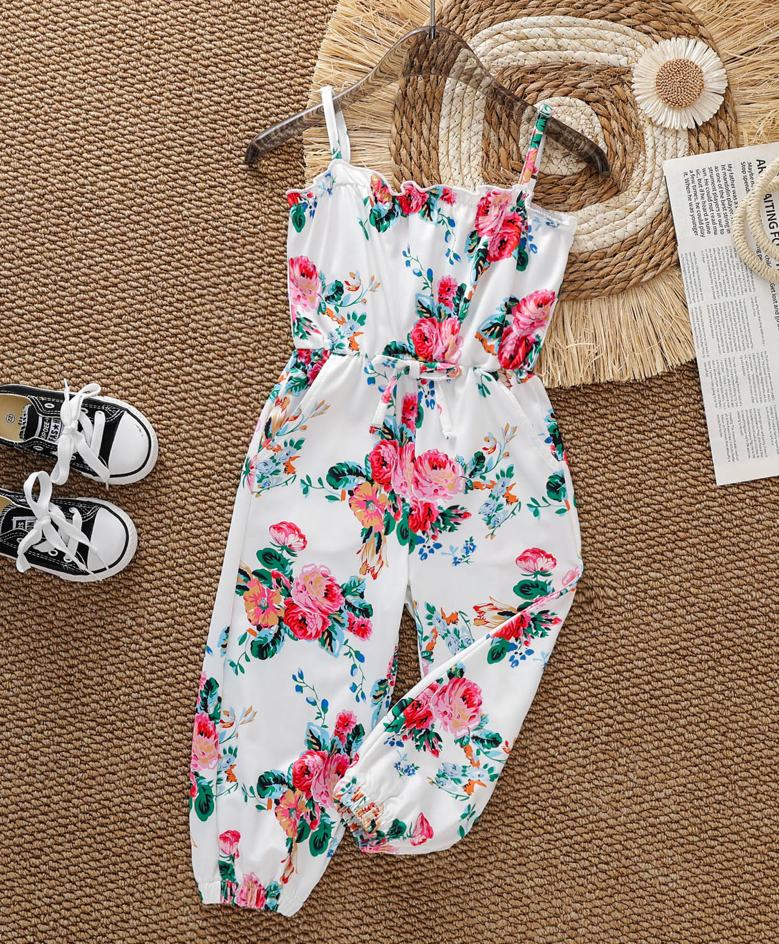 Mark & Mia Sleeveless Floral Printed Jumpsuit - White-image-19