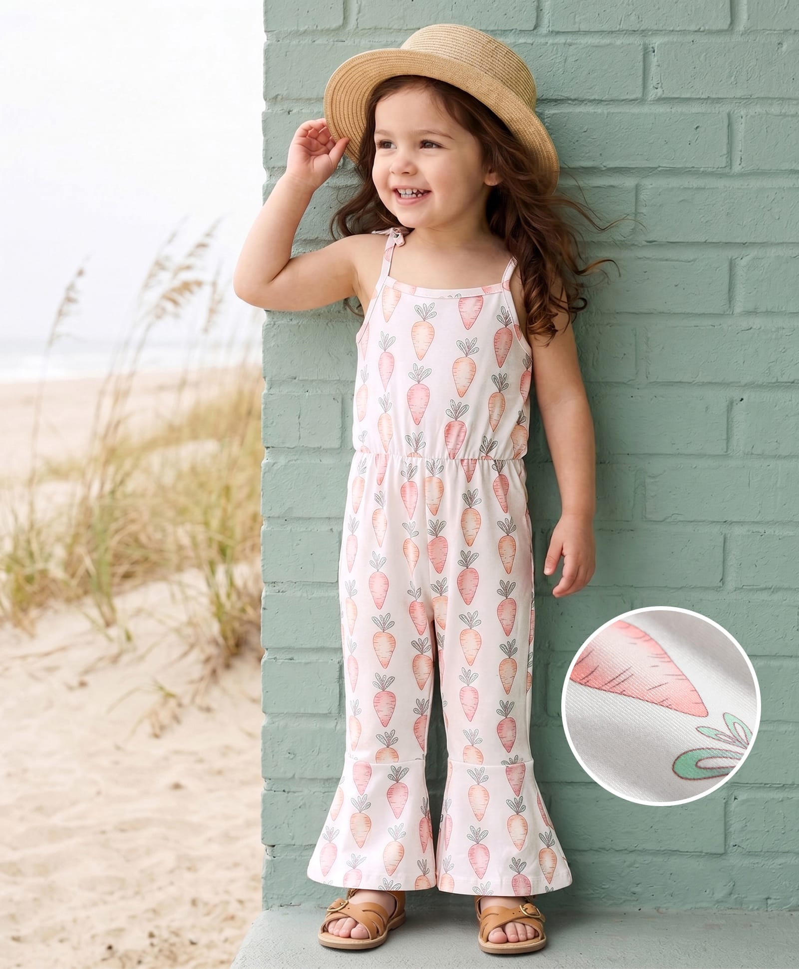 Mark & Mia Sleeveless Jumpsuit with Carrot Print - Beige-picture-14