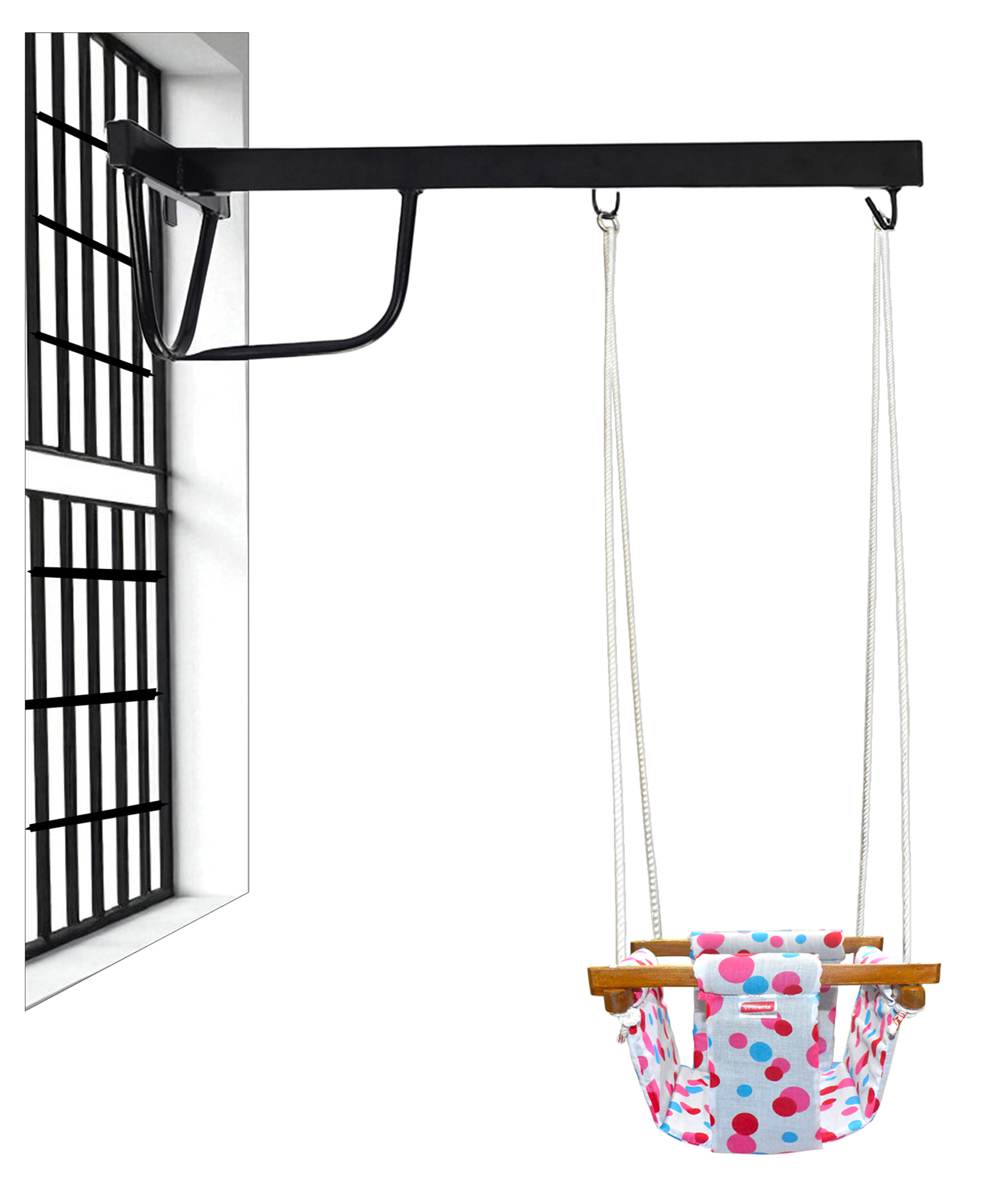 VParents Preemiee swing for Kids Indoor Outdoor|jhula for kids|Baby Garden Swing with window Hanging metal rod (8 Months to 3 Years) (Up to 15 kg)-picture-24